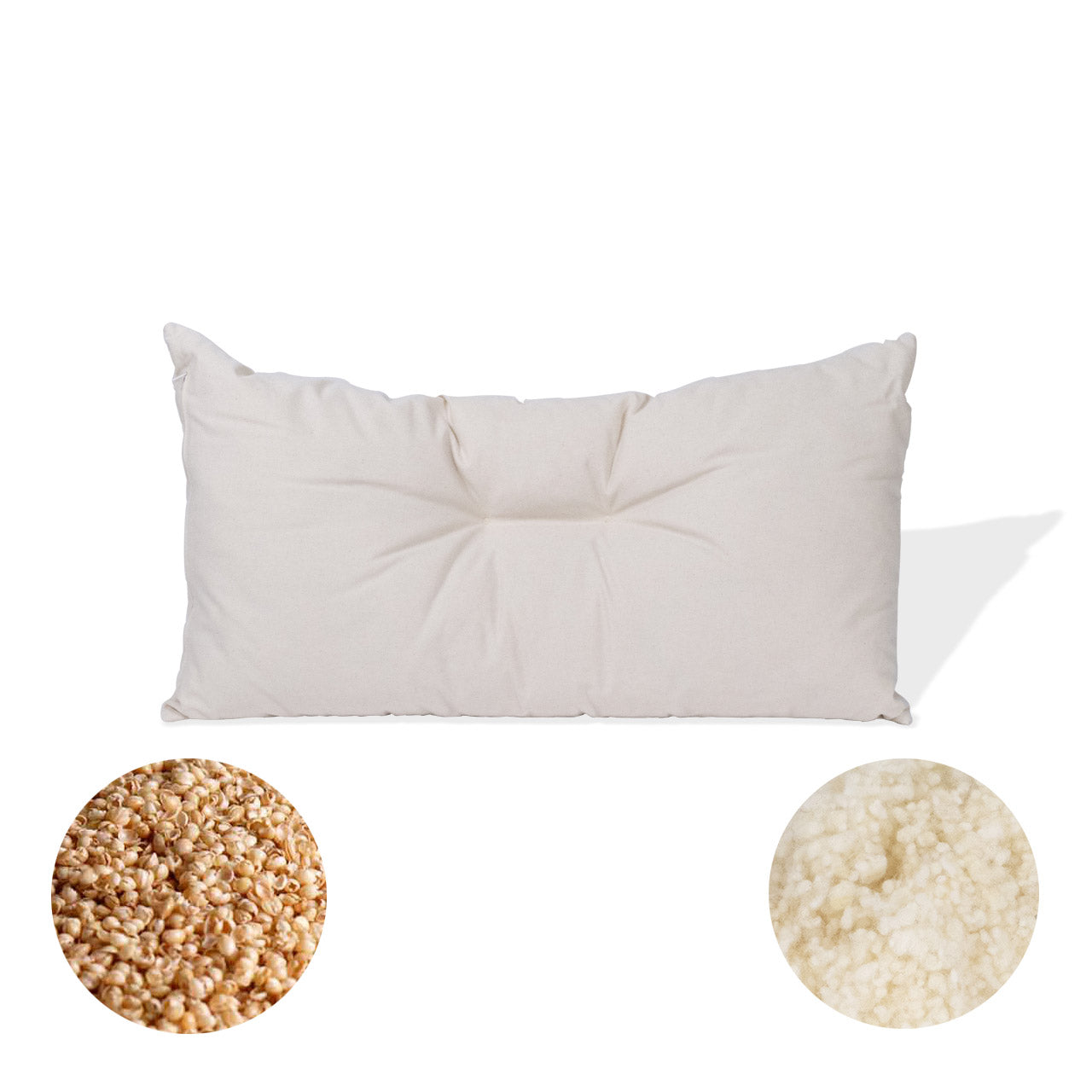 Speltex ergonomisches 2-Kammer Kopfkissen mit Bio Schafwolle / Bio Hirse Füllung