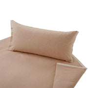 Cotonea Pur Bettwäsche Set aus Bio Baumwoll Chambray Braun / Natur