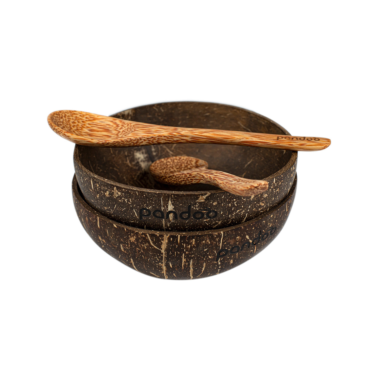 Pandoo Kokosnuss Set, 2 Schalen & 2 Löffel