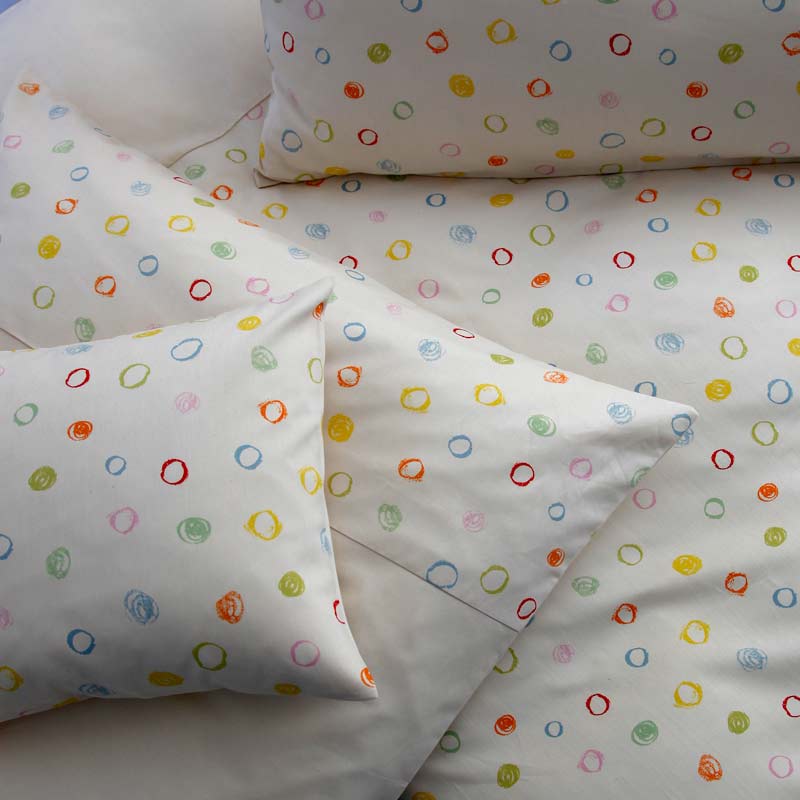 Cotonea Satin Kinder Kissenbezug Kritzelkreise