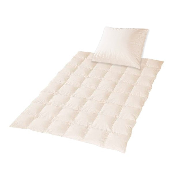 ÖKO Planet Set: Winter-Bettdecke und Kissen mit Enten Daunen-Füllung