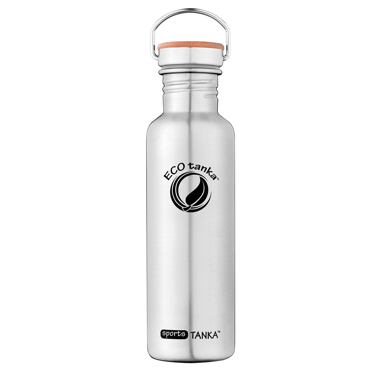 ECO tanka™ - sportsTANKA™ - einwandige Trinkflasche mit Edelstahl-Bambusverschluß - 0.8l