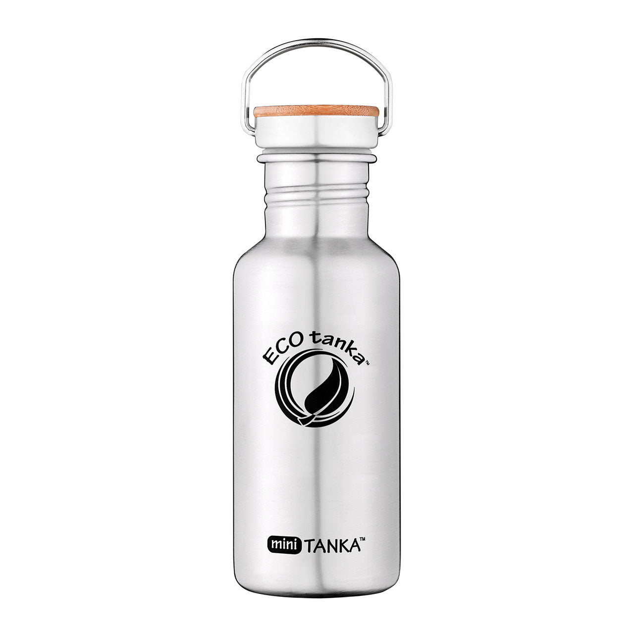 ECO tanka™ - miniTANKA™- einwandige Trinkflasche mit Edelstahl-Bambusverschluß - 0.6l