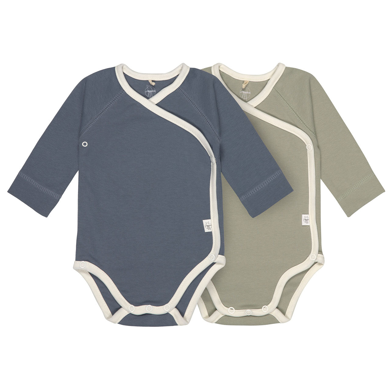 Lässig Cozy Colors Baby-Wickelbody Langarm aus Bio Baumwolle, 2er Pack