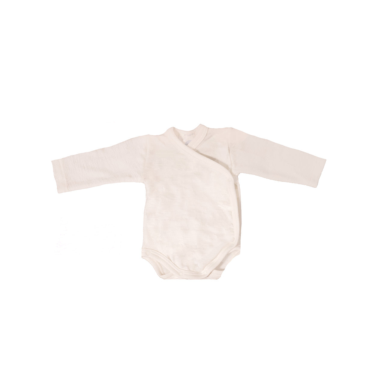Cosilana Langarm Baby-Wickelbody aus Bio Wolle / Seide