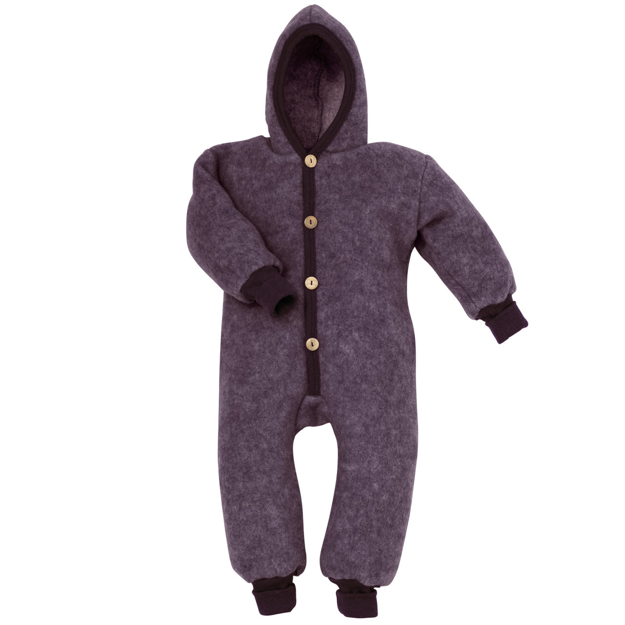 Cosilana Baby Overall mit Kapuze aus Bio Wolle / Bio Baumwolle