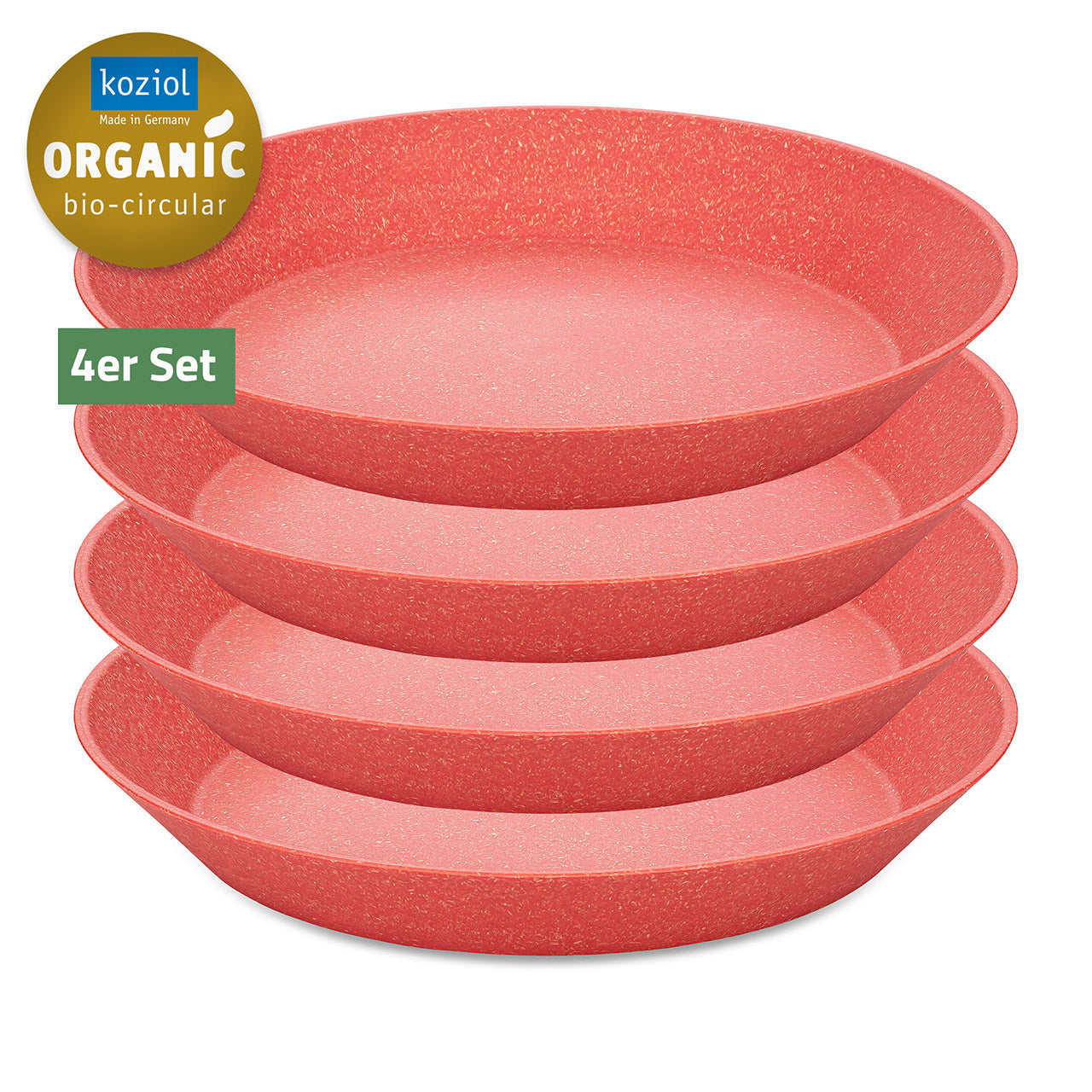 Koziol Connect Plate Teller aus Bio Plastik, 4er Set