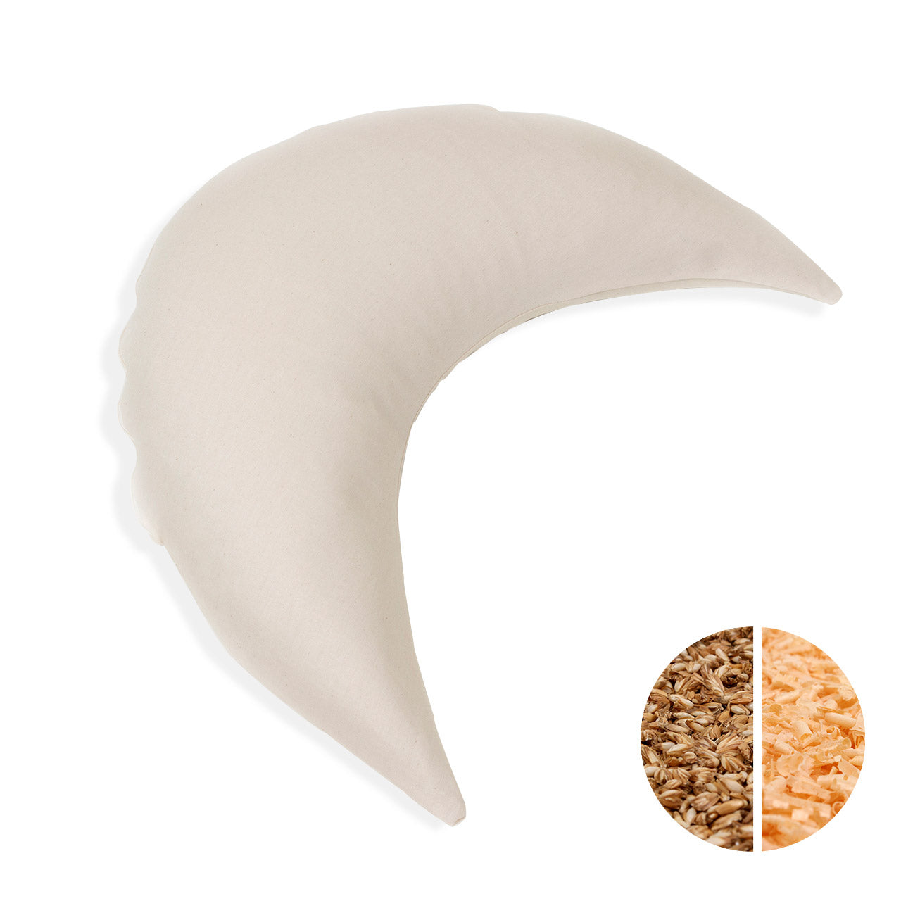 Mudis Mondkissen Nackenkissen mit Bio Dinkelspelzen / Zirbenholz Füllung