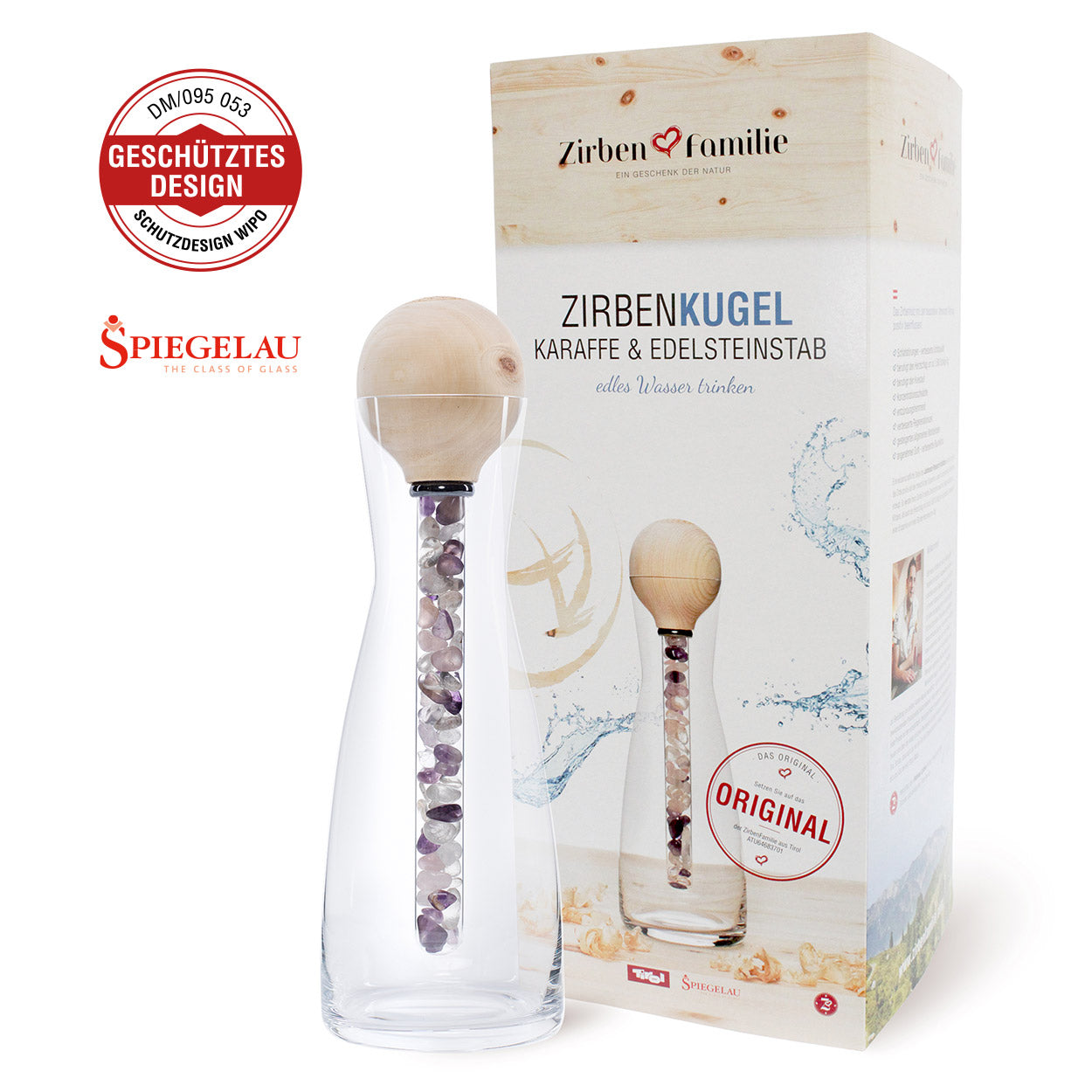 ZirbenFamilie ZirbenKugel Edelsteinstab Set inkl. Wasserkaraffe Spiegelau