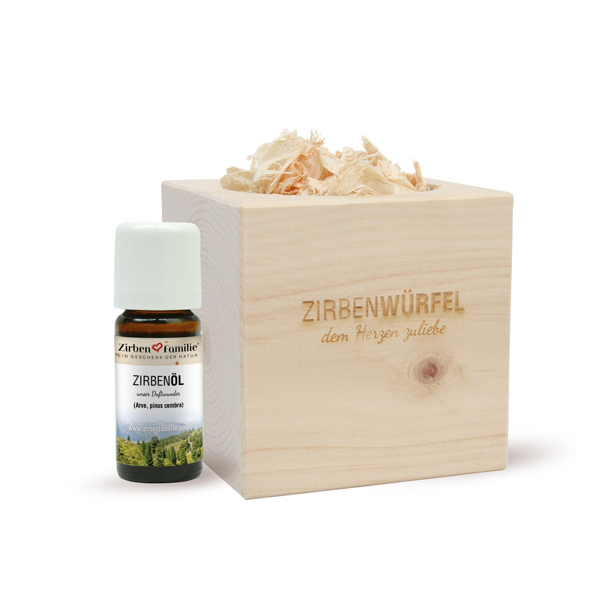 ZirbenFamilie ZirbenWürfel Set mit Gravur