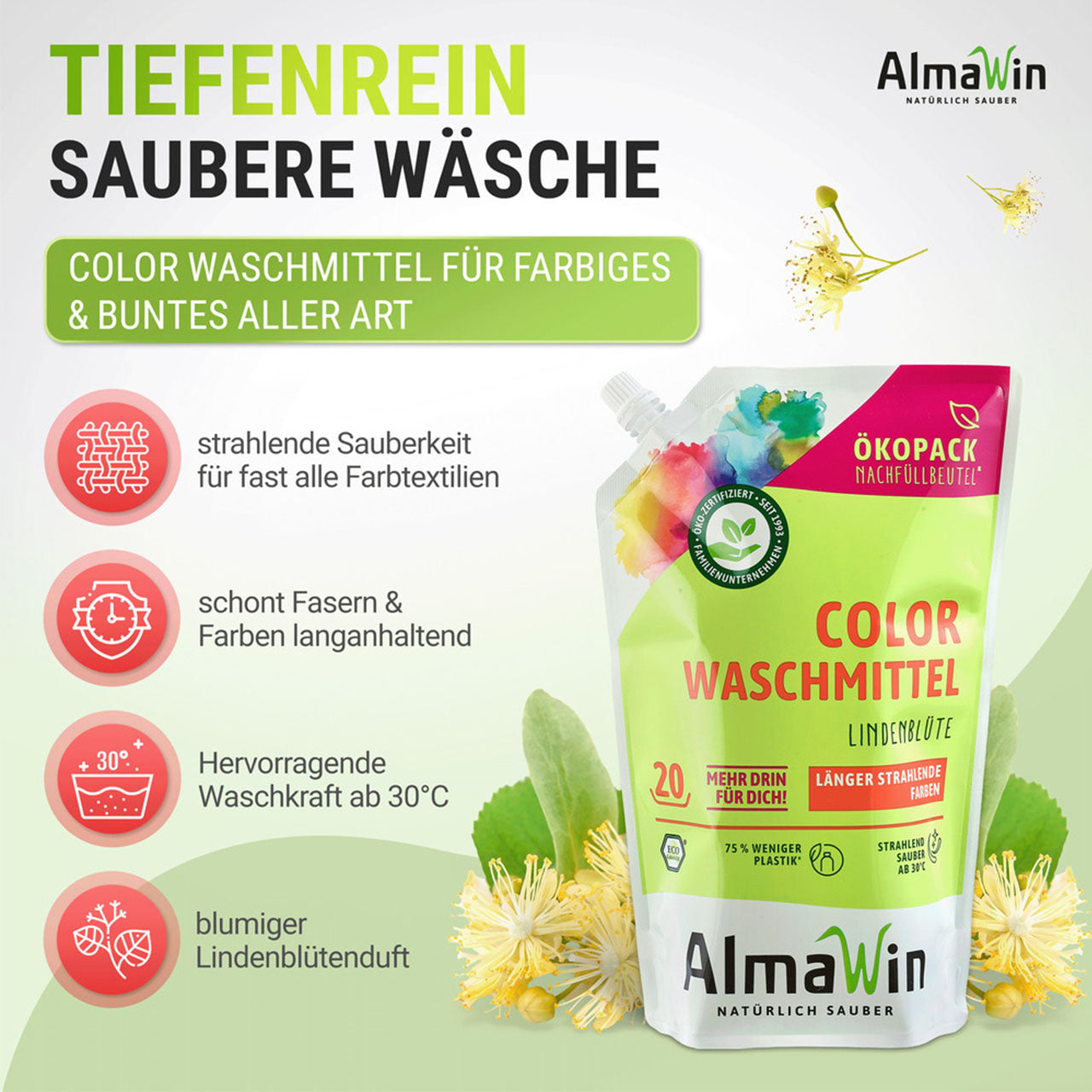 Almawin Color Waschmittel Öko-Nachfüll-Pack
