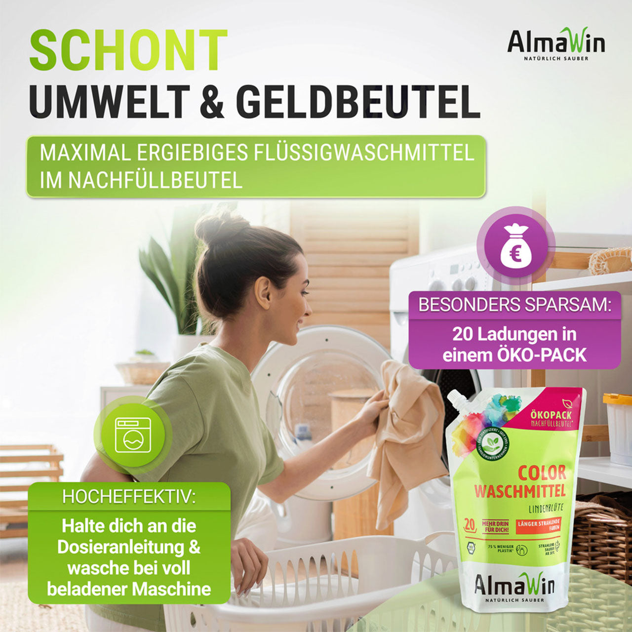 Almawin Color Waschmittel Öko-Nachfüll-Pack