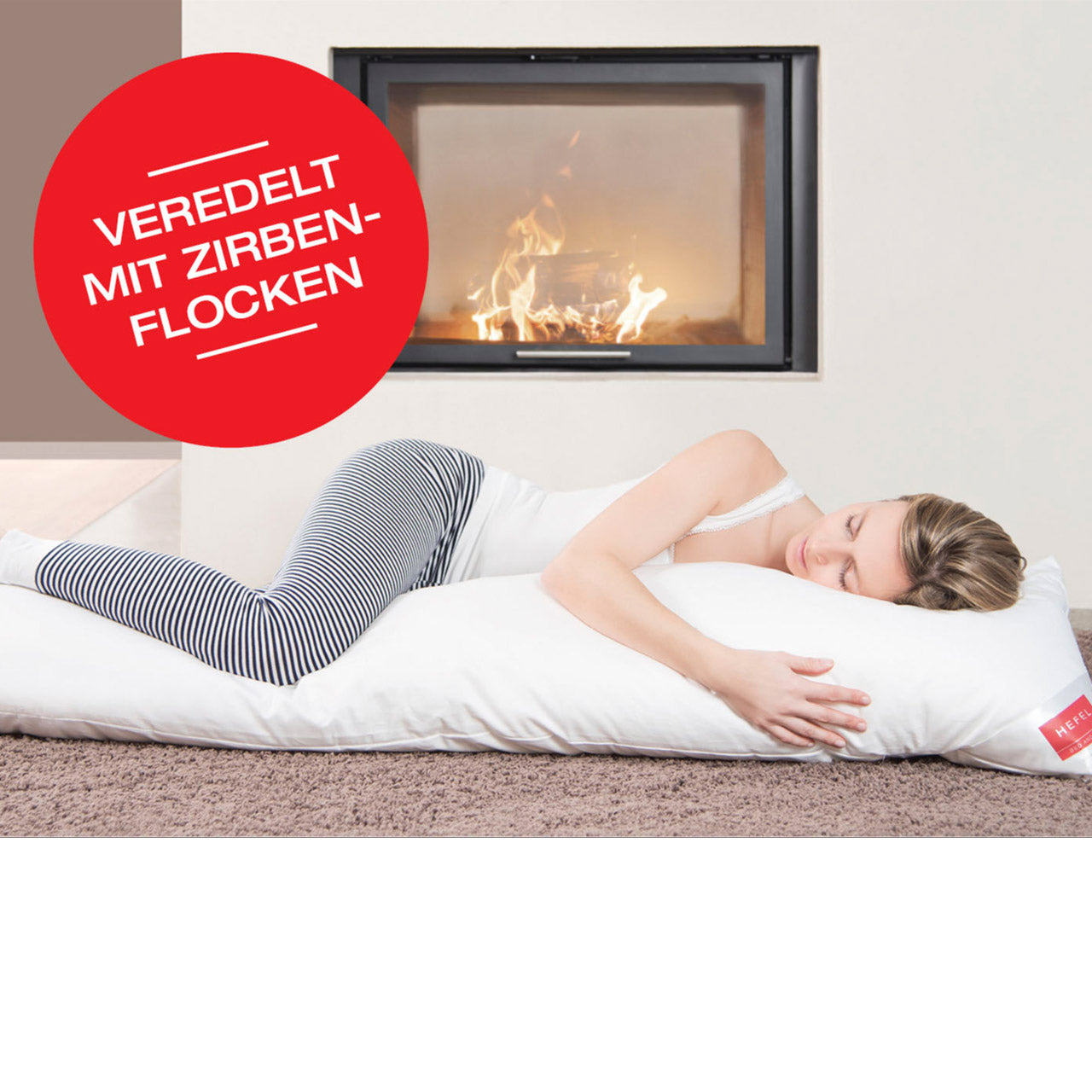 Hefel Seitenschläferkissen mit Wolle / Zirbenflocken Füllung