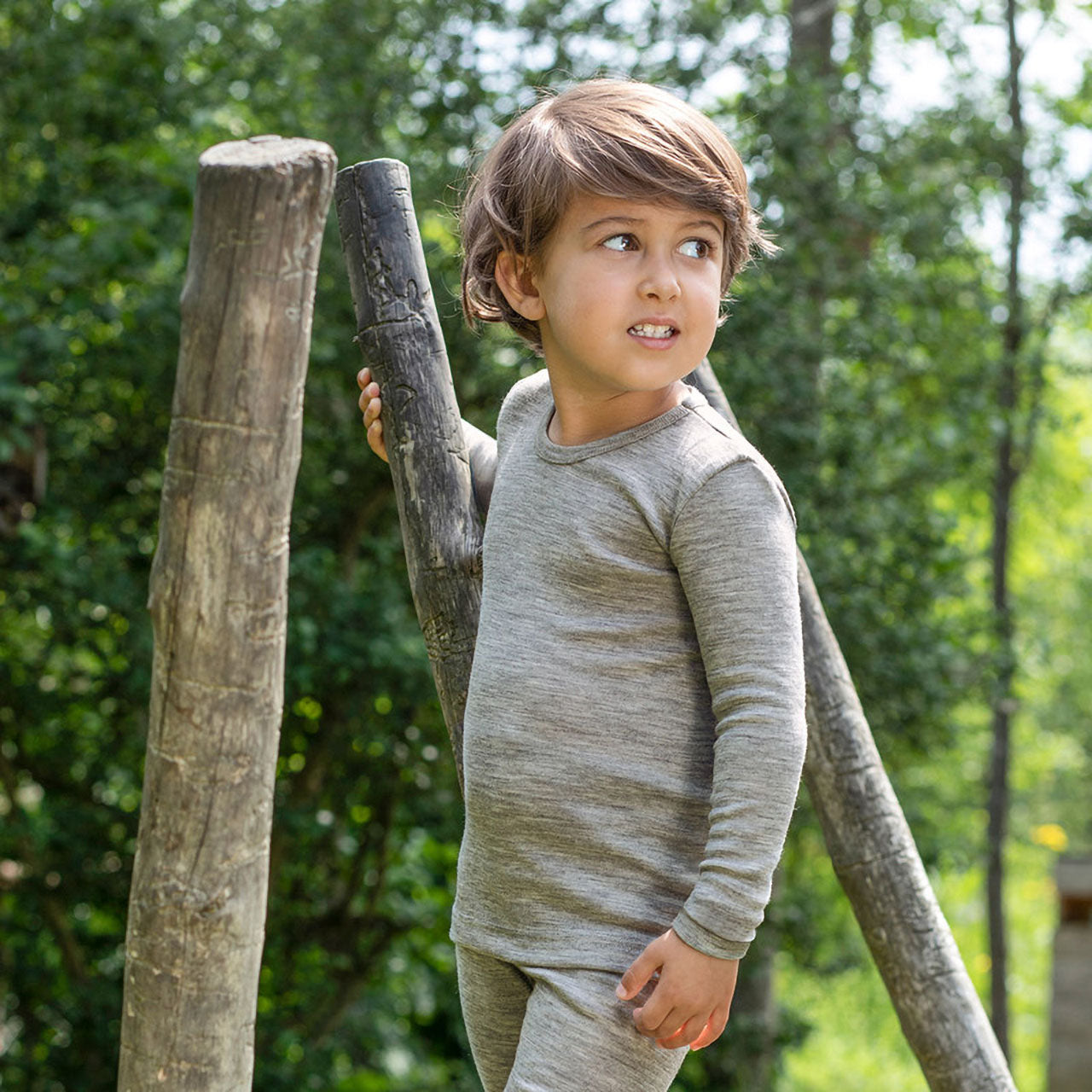 Engel Langarm Kinder-Unterhemd aus Bio Wolle / Seide