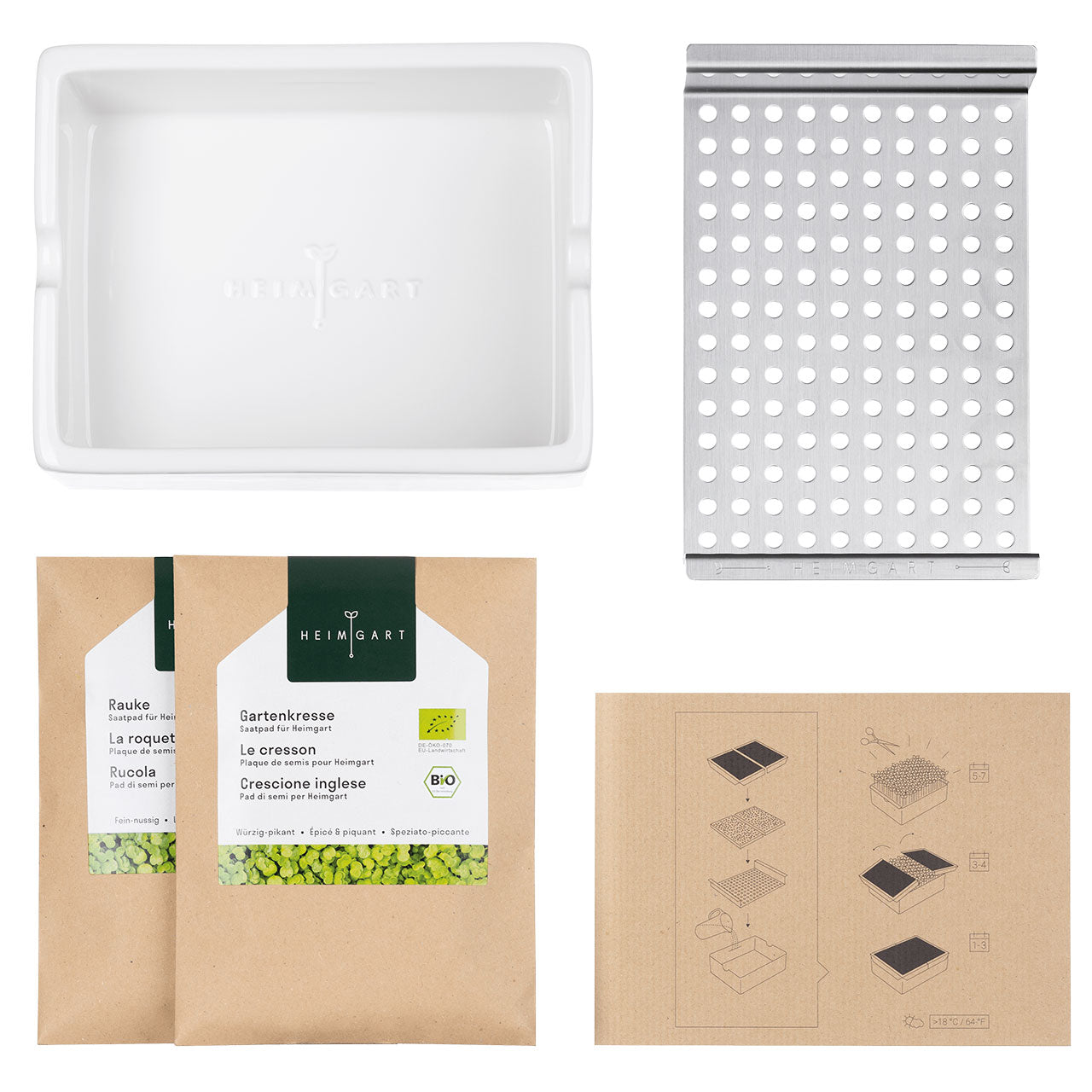 Heimgart Keimschale Starter Set für Microgreens