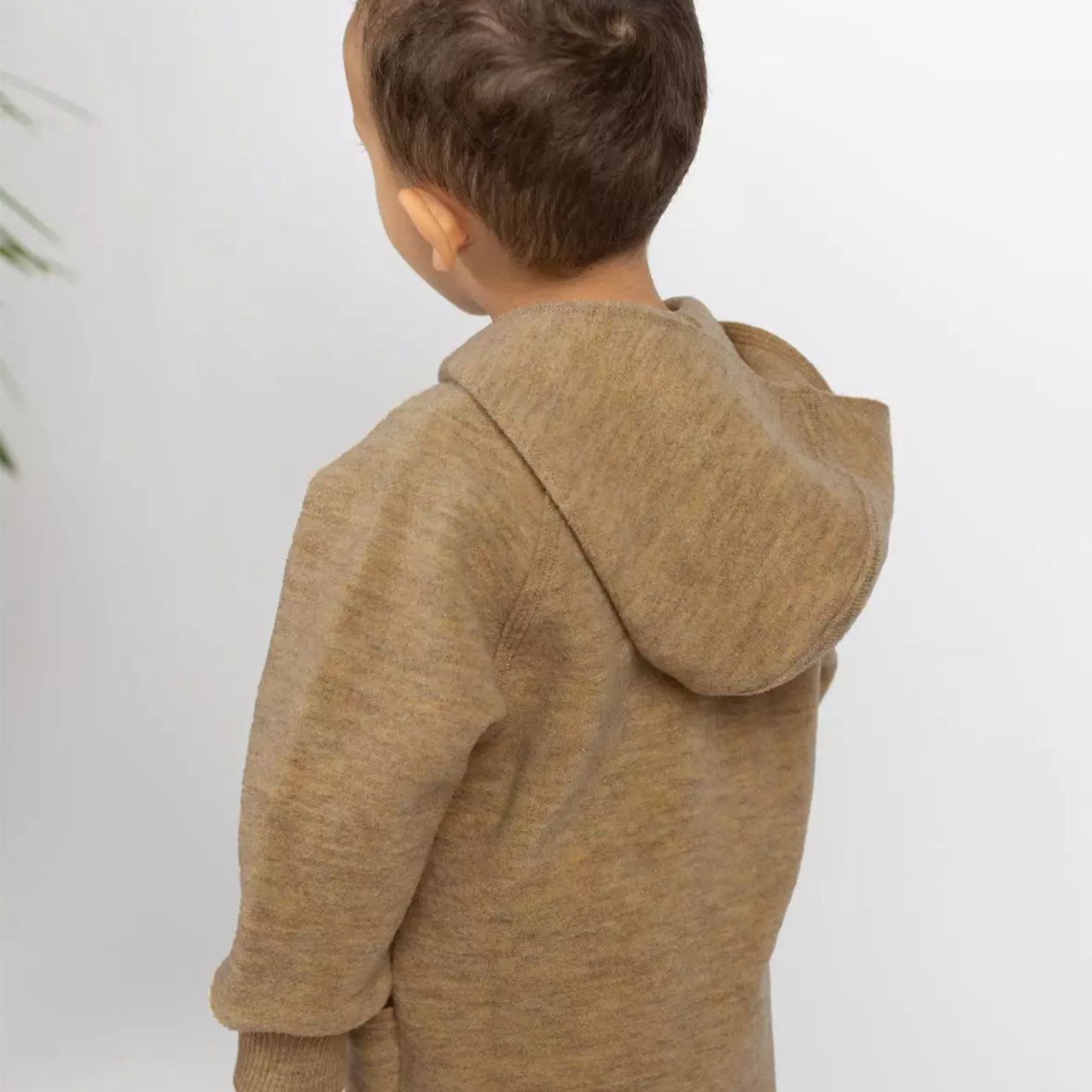 Engel Baby Jacke mit Kapuze und Reißverschluss aus Merinoschurwolle/Wollwalk