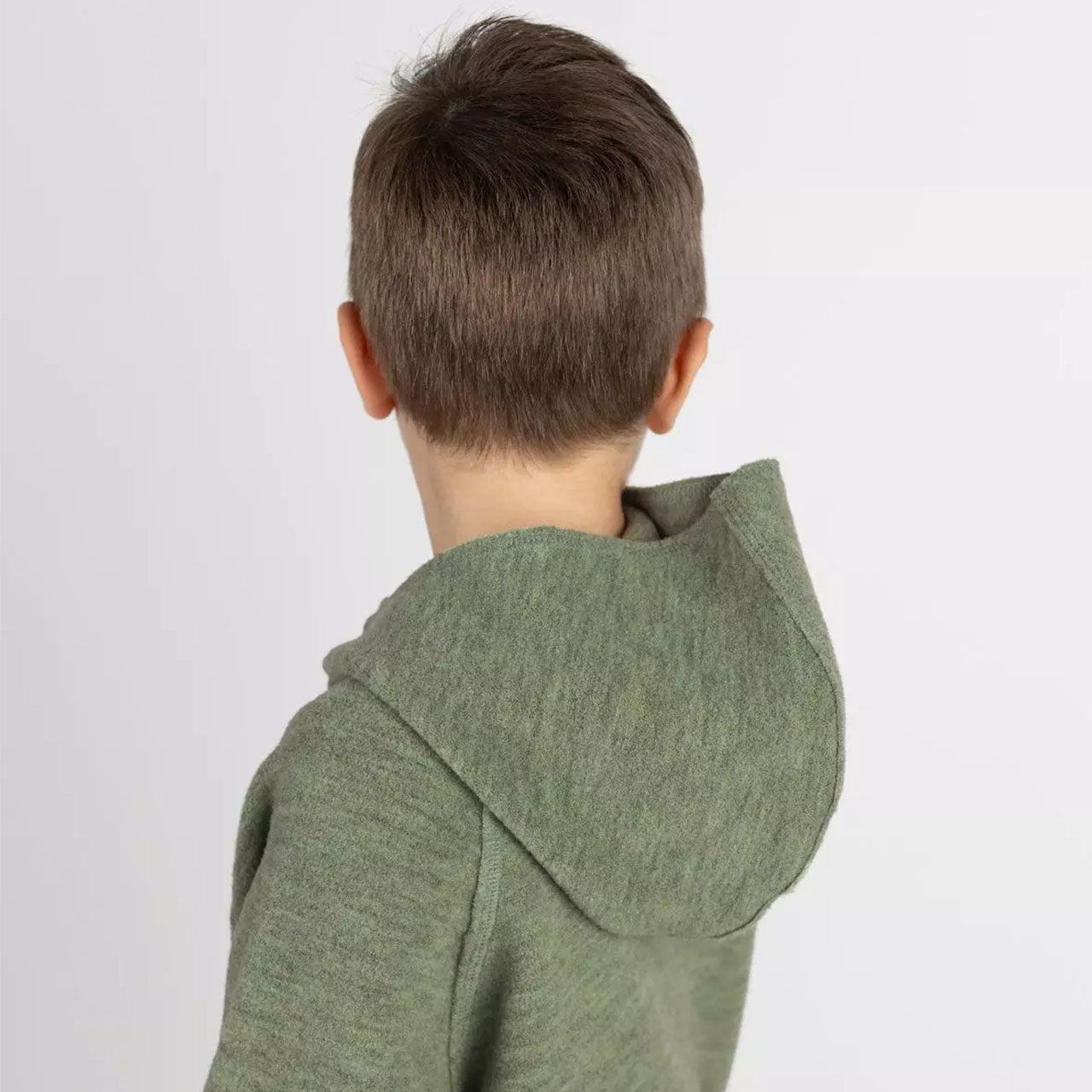 Engel Baby Jacke mit Kapuze und Reißverschluss aus Merinoschurwolle/Wollwalk