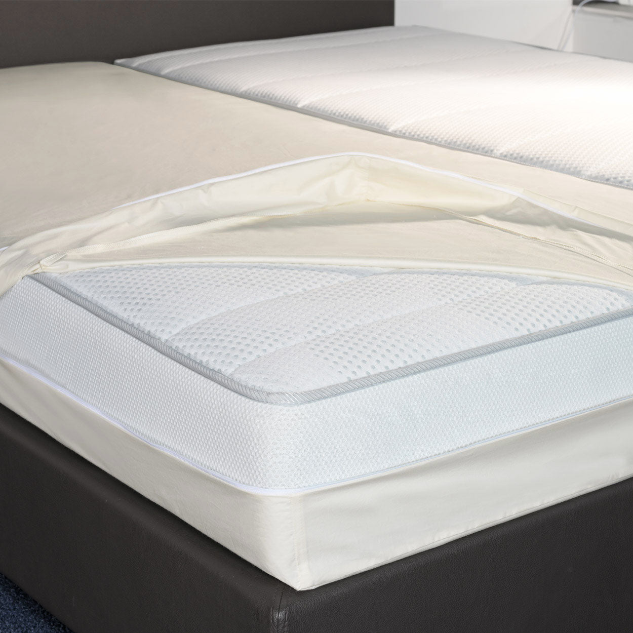 Softsan® Encasing für Boxspring Matratzen aus Bio Baumwolle | Schutzbezug für Allergiker