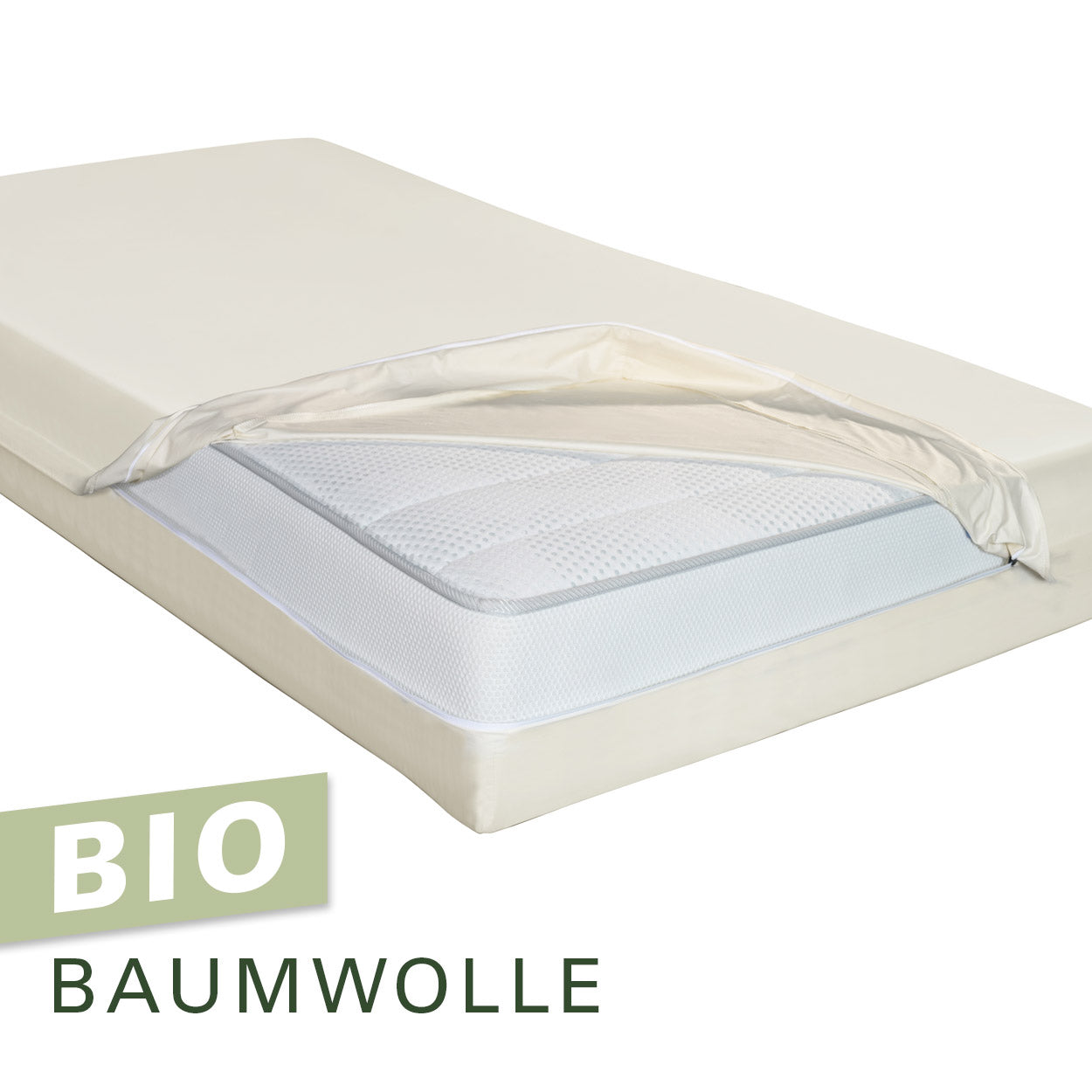 Softsan® Encasing für Boxspring Matratzen aus Bio Baumwolle | Schutzbezug für Allergiker