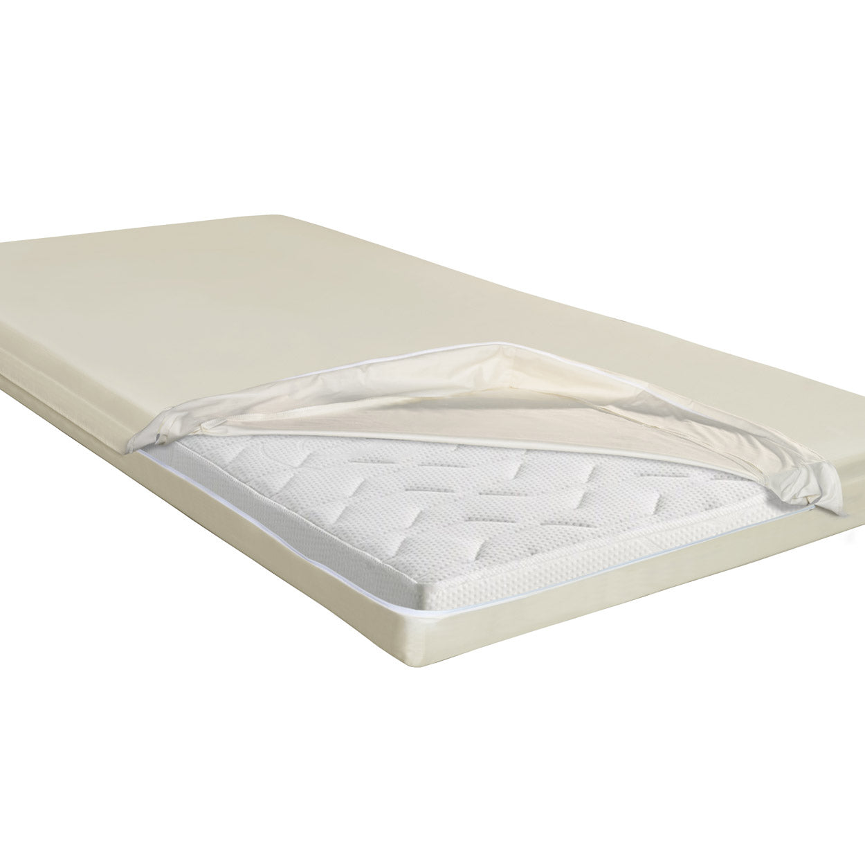 Softsan® Encasing für Boxspring Topper aus Bio Baumwolle | Schutzbezug für Allergiker