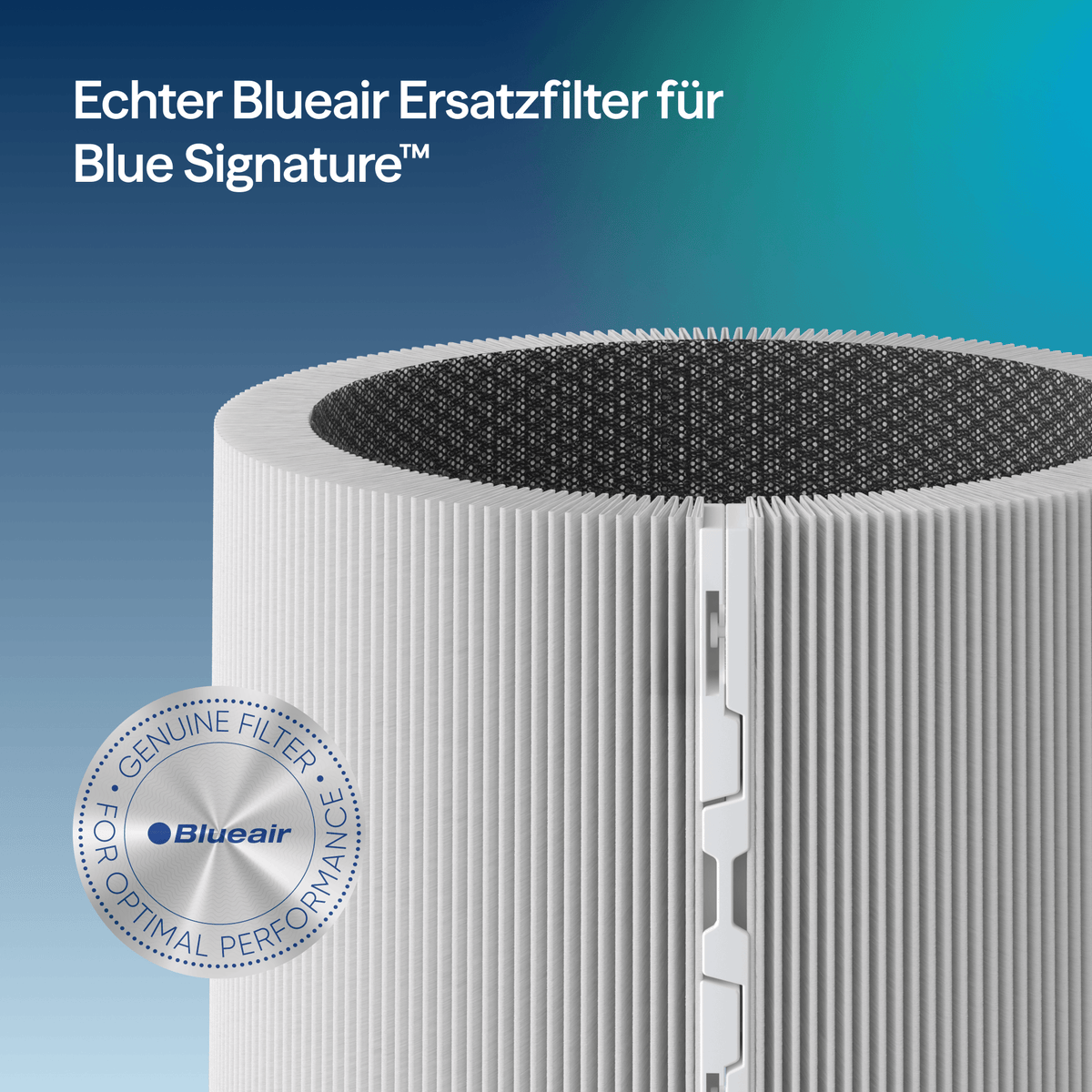 Blueair Ersatzfilter für Blue Signature™ mit Rundum-Plissee und Siegel „Genuine Filter“