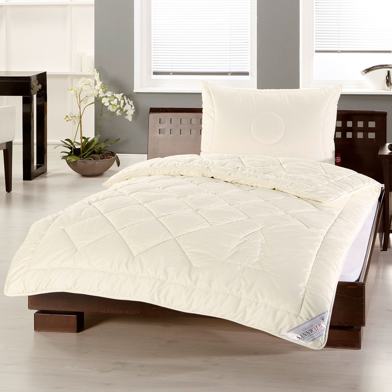 Sannwald Alpentraum Zirbe Duo Winter-Bettdecke mit Schafwolle-Füllung