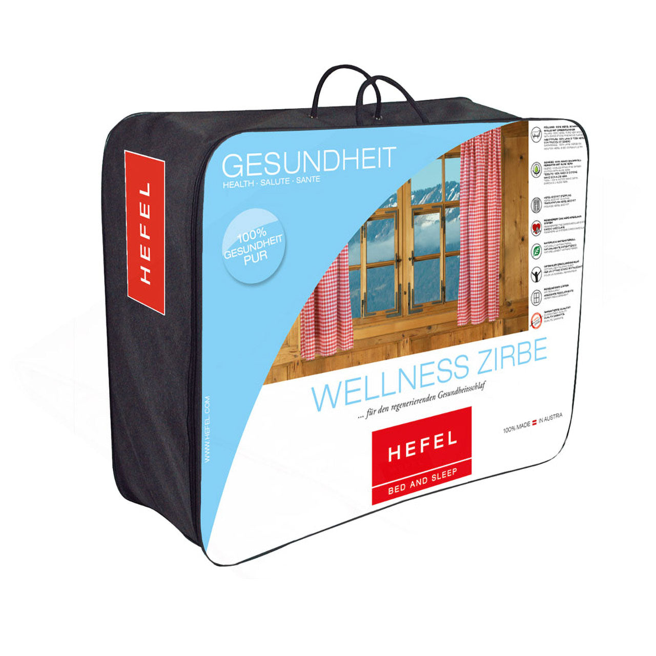 Hefel Wellness Zirbe Ganzjahres-Bettdecke light mit Schafschurwolle-Zirben-Füllung