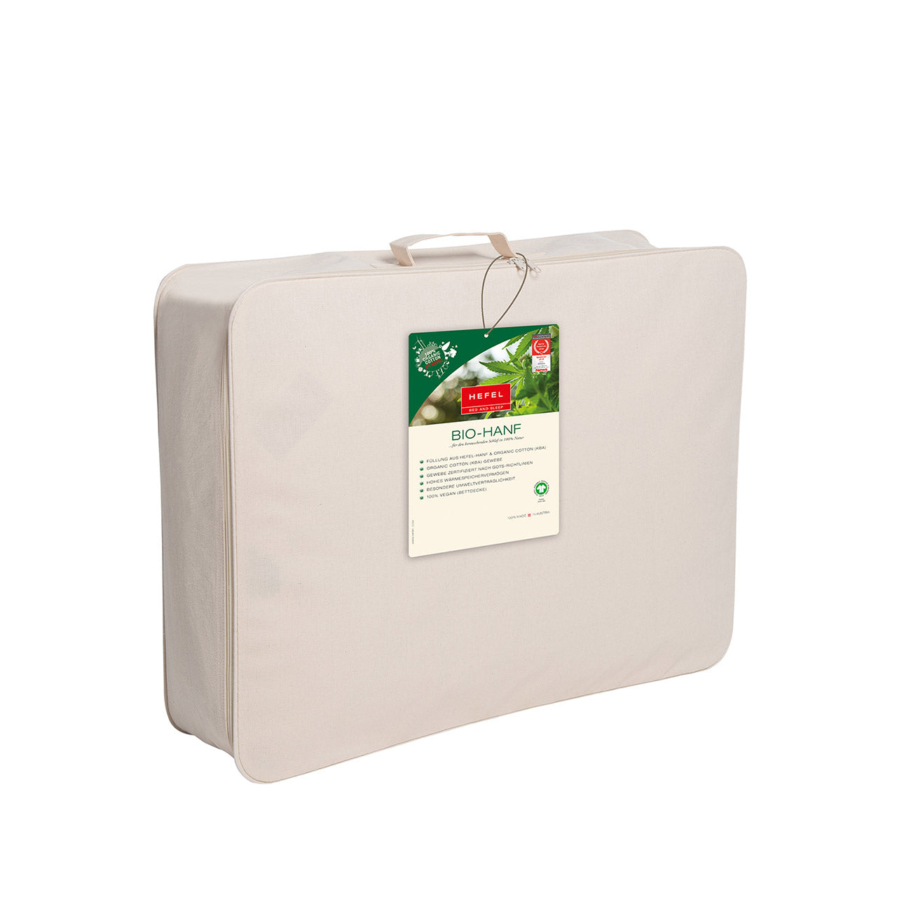 Hefel Hanf Kopfkissen mit Wolle Füllung