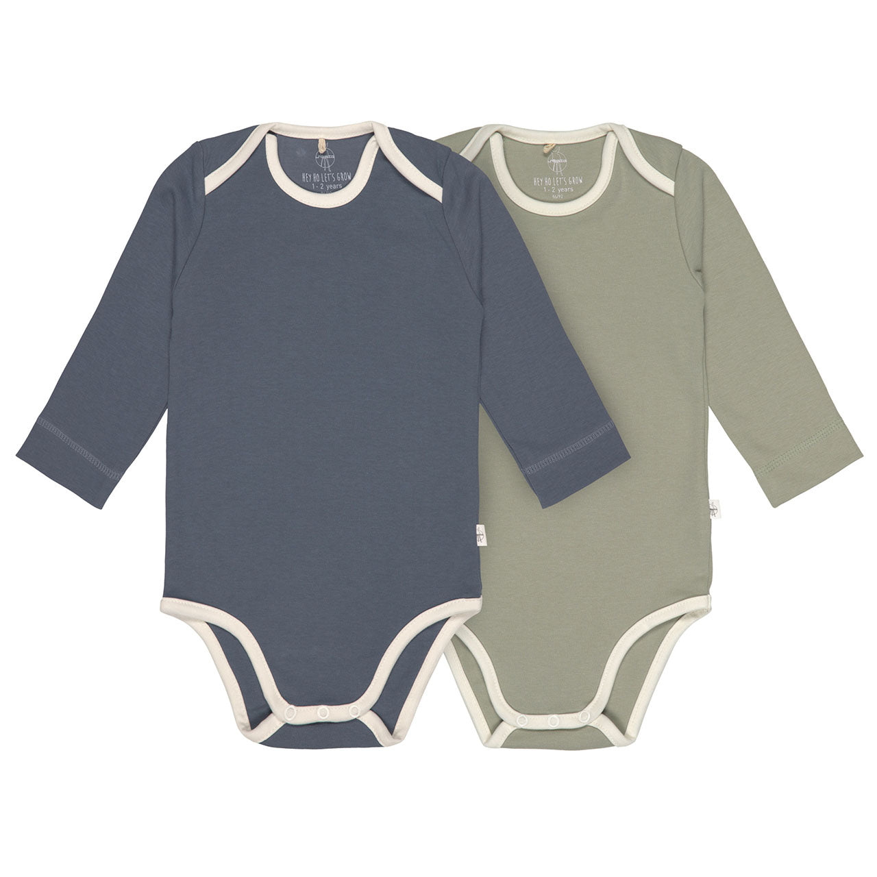 Lässig Cozy Colors Baby Langarm-Body aus Bio Baumwolle, 2er Pack