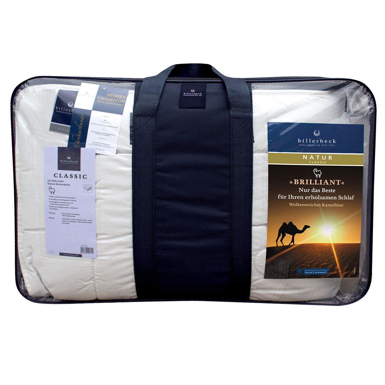 Billerbeck Brilliant Superlight Sommer-Bettdecke mit Kamelhaar-Füllung