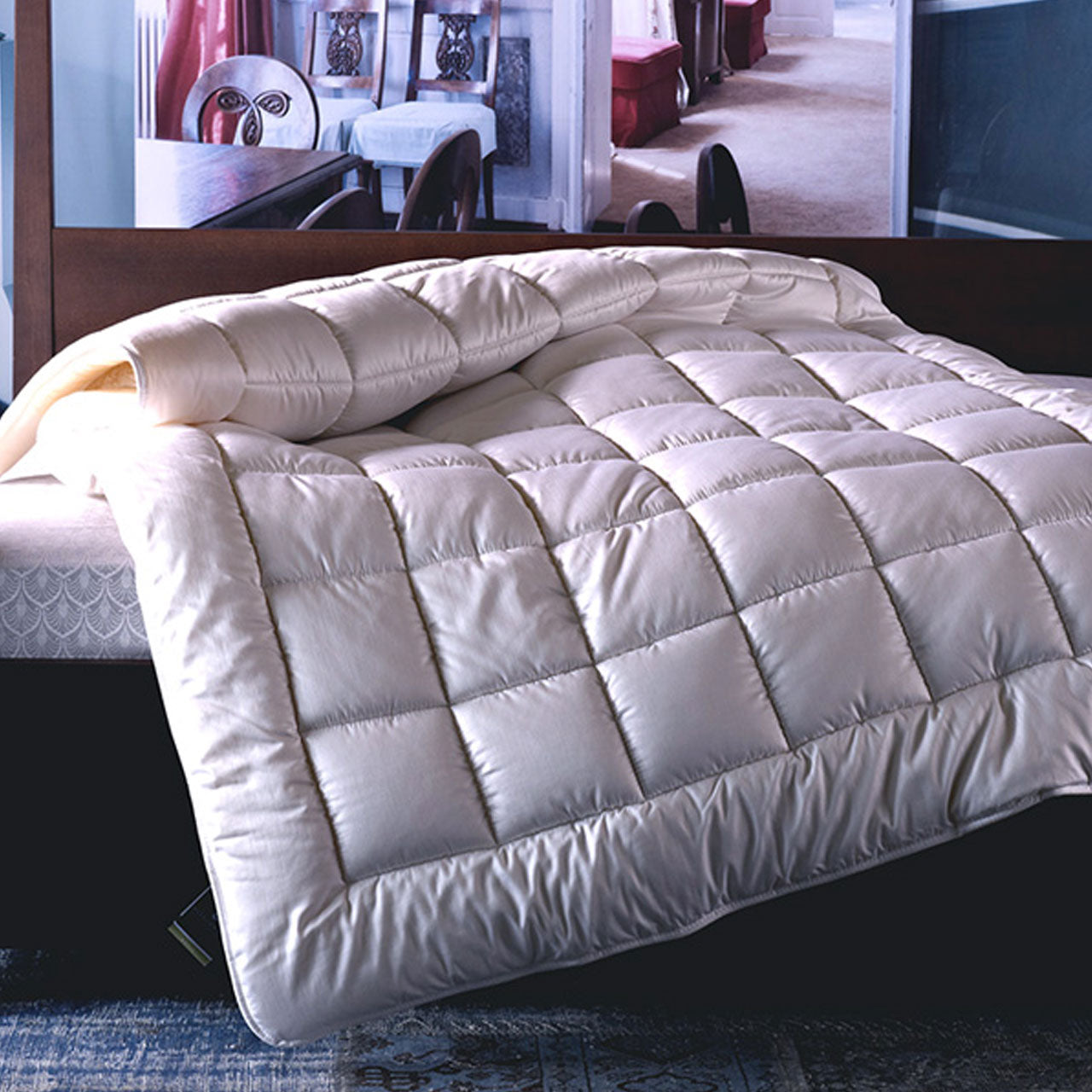 Billerbeck Lanadorm Light Frühjahr/Sommer-Bettdecke mit Schafschurwolle-Füllung