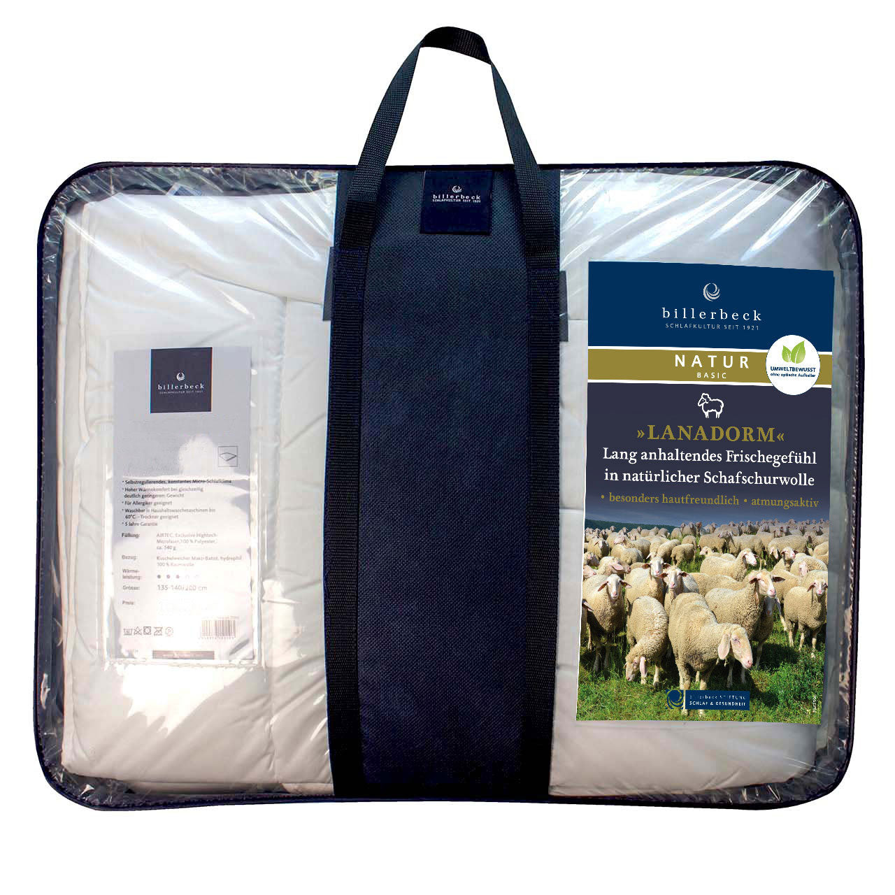 Billerbeck Lanadorm Duoplus Herbst/Winter-Bettdecke mit Schafschurwolle-Füllung