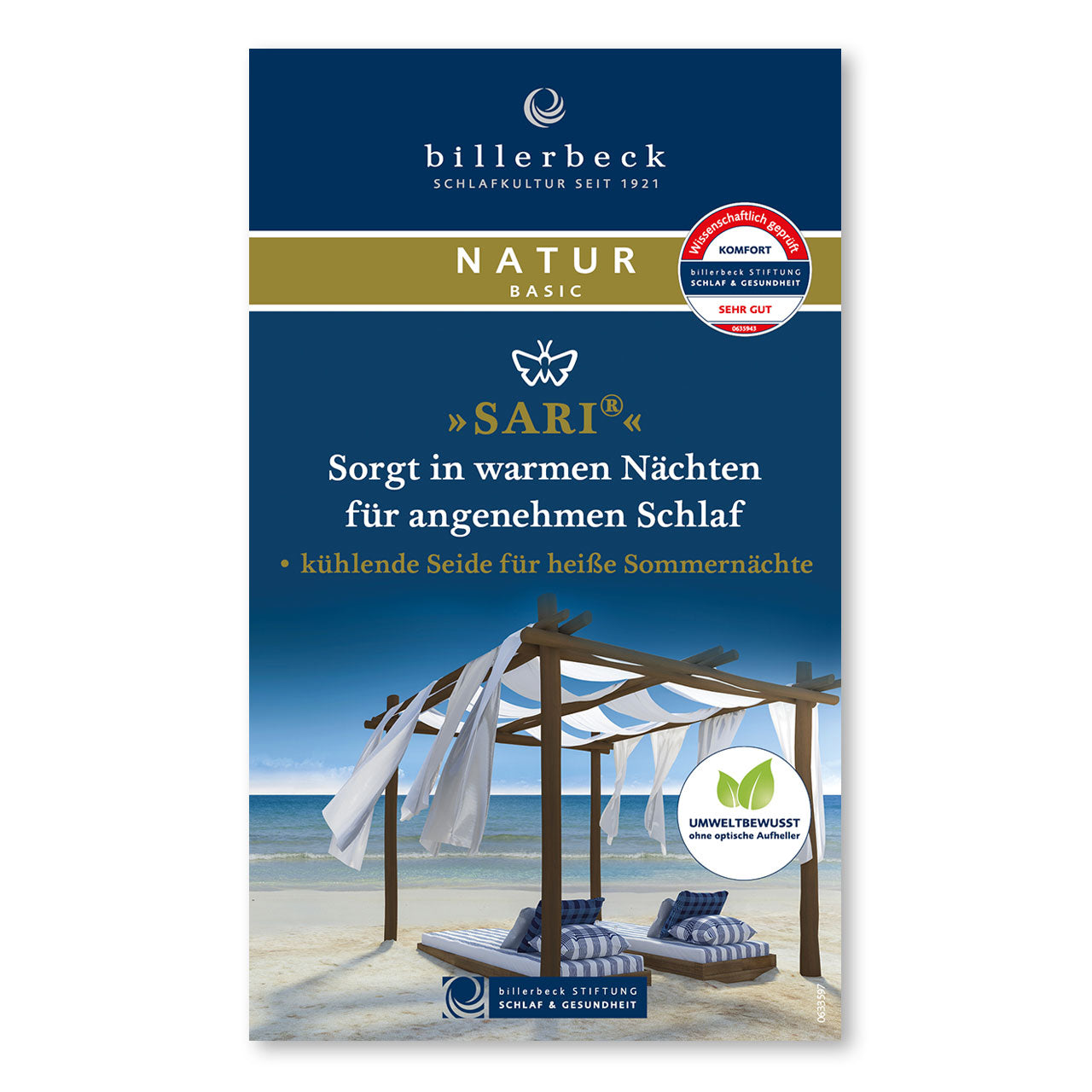 Billerbeck Sari Superlight Frühjahr/Sommer-Bettdecke mit Wildseide-Füllung