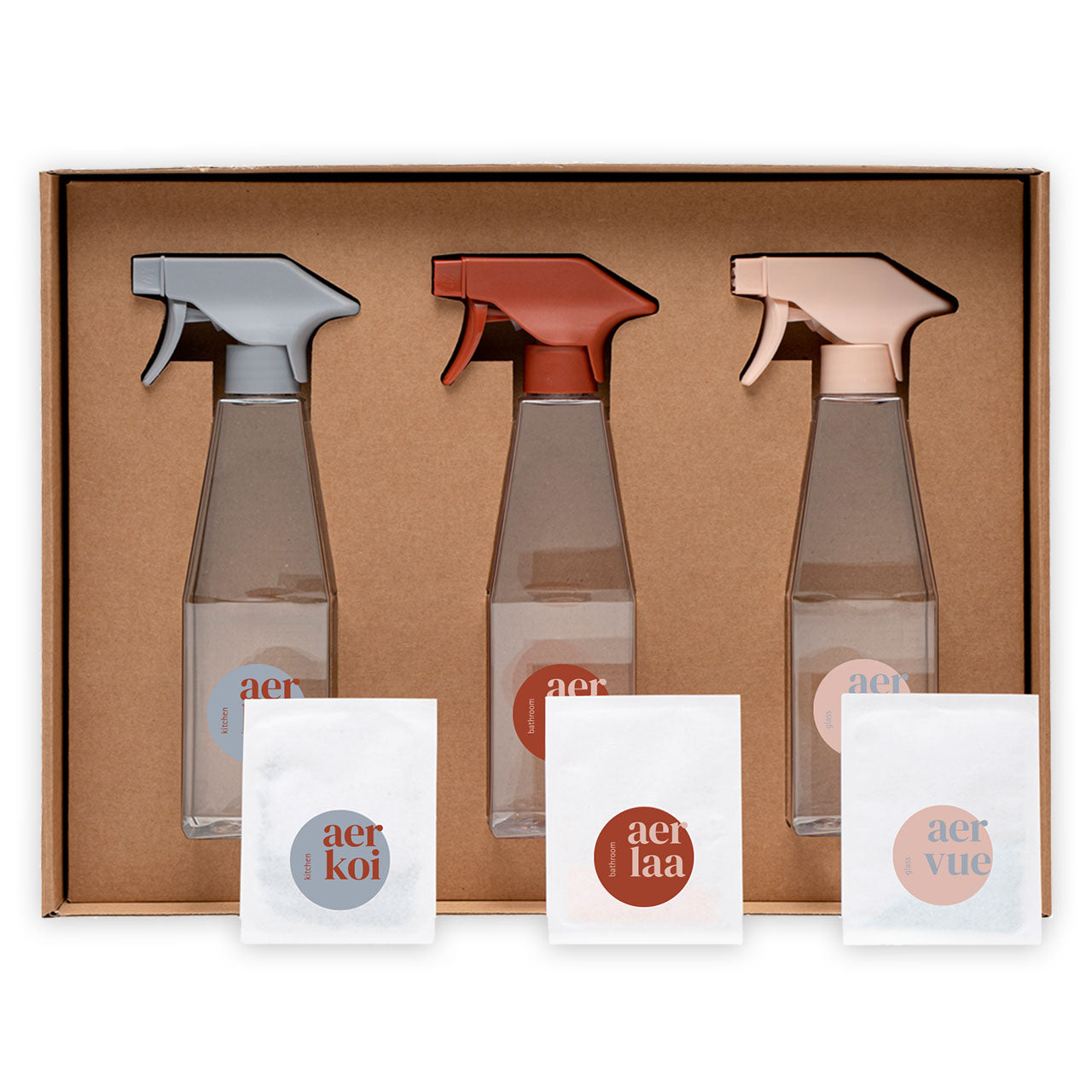 Aer Cleaner Trio nachhaltige Haushaltsreiniger für Küche, Bad und Glas