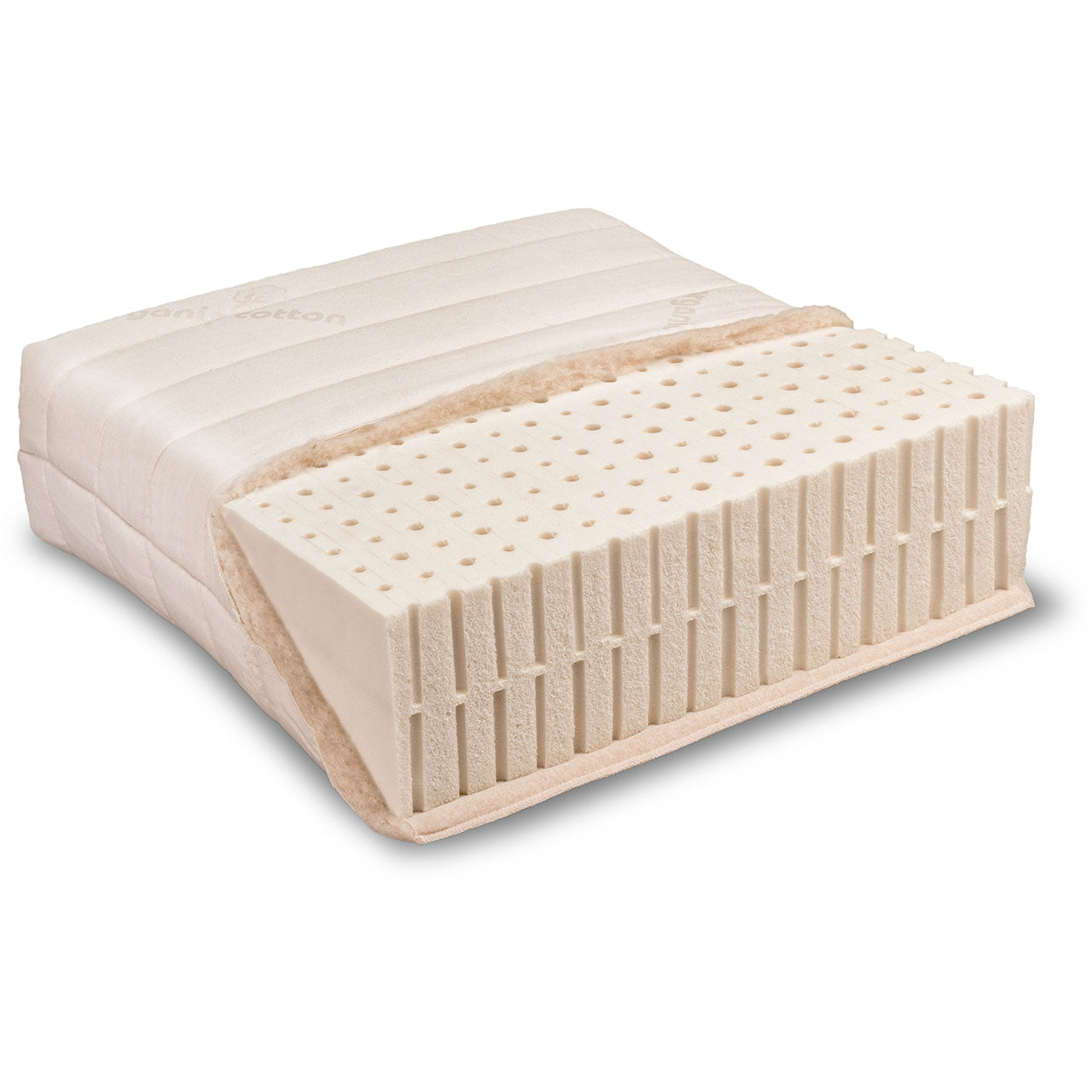 Baumberger Varia Lana Comfort Naturlatex Öko Matratze mit Bio Baumwolle / Schurwolle Bezug