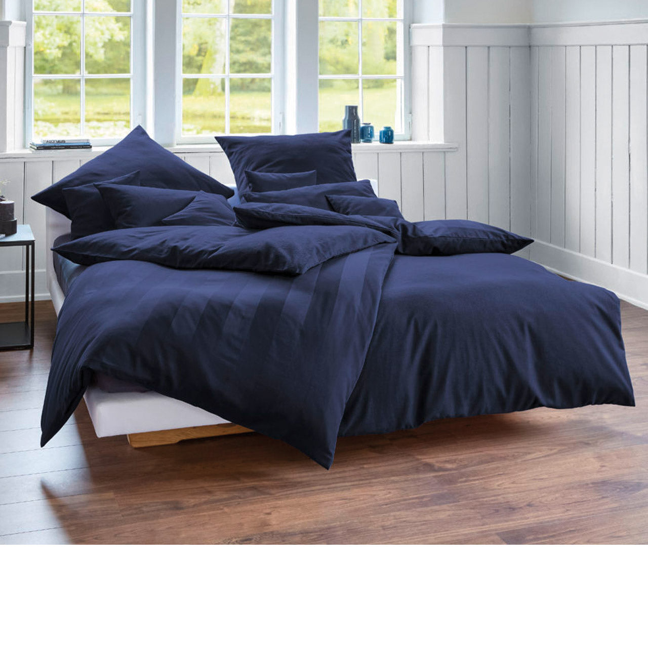 Cotonea Wendebettwäsche Set Tandem aus Bio Baumwolle Biber / Satin