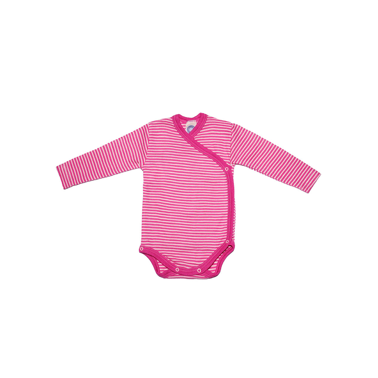 Cosilana Langarm Baby-Wickelbody aus Bio Wolle / Seide