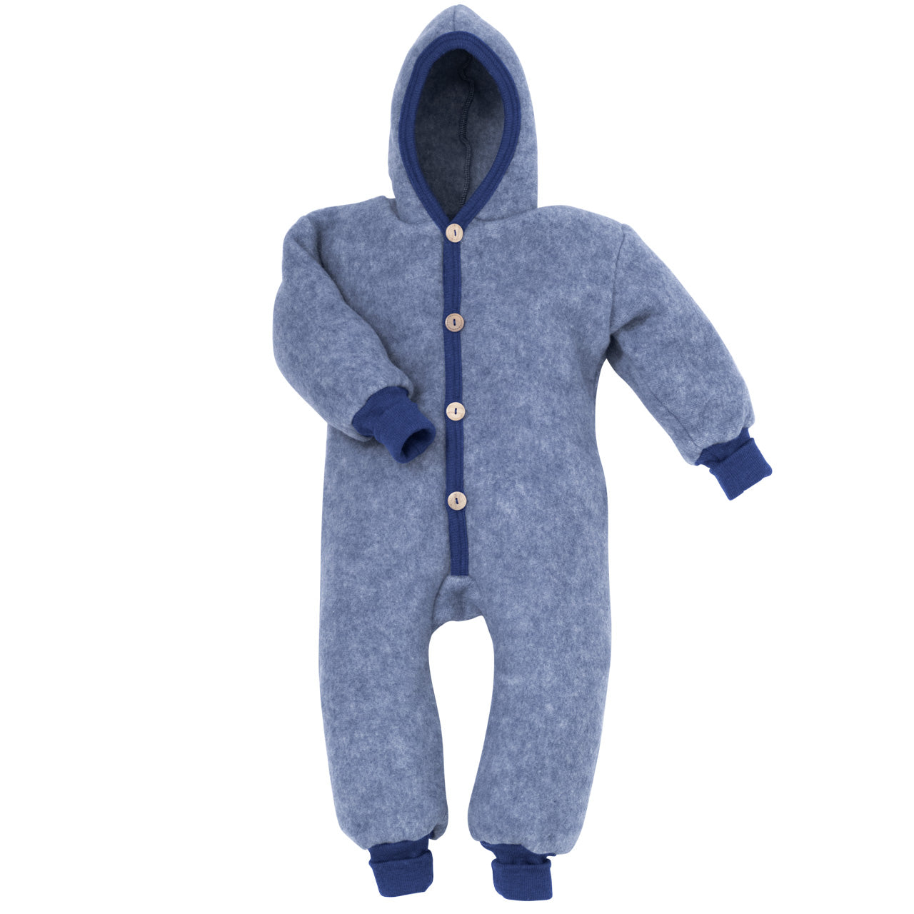 Cosilana Baby Overall mit Kapuze aus Bio Wolle / Bio Baumwolle
