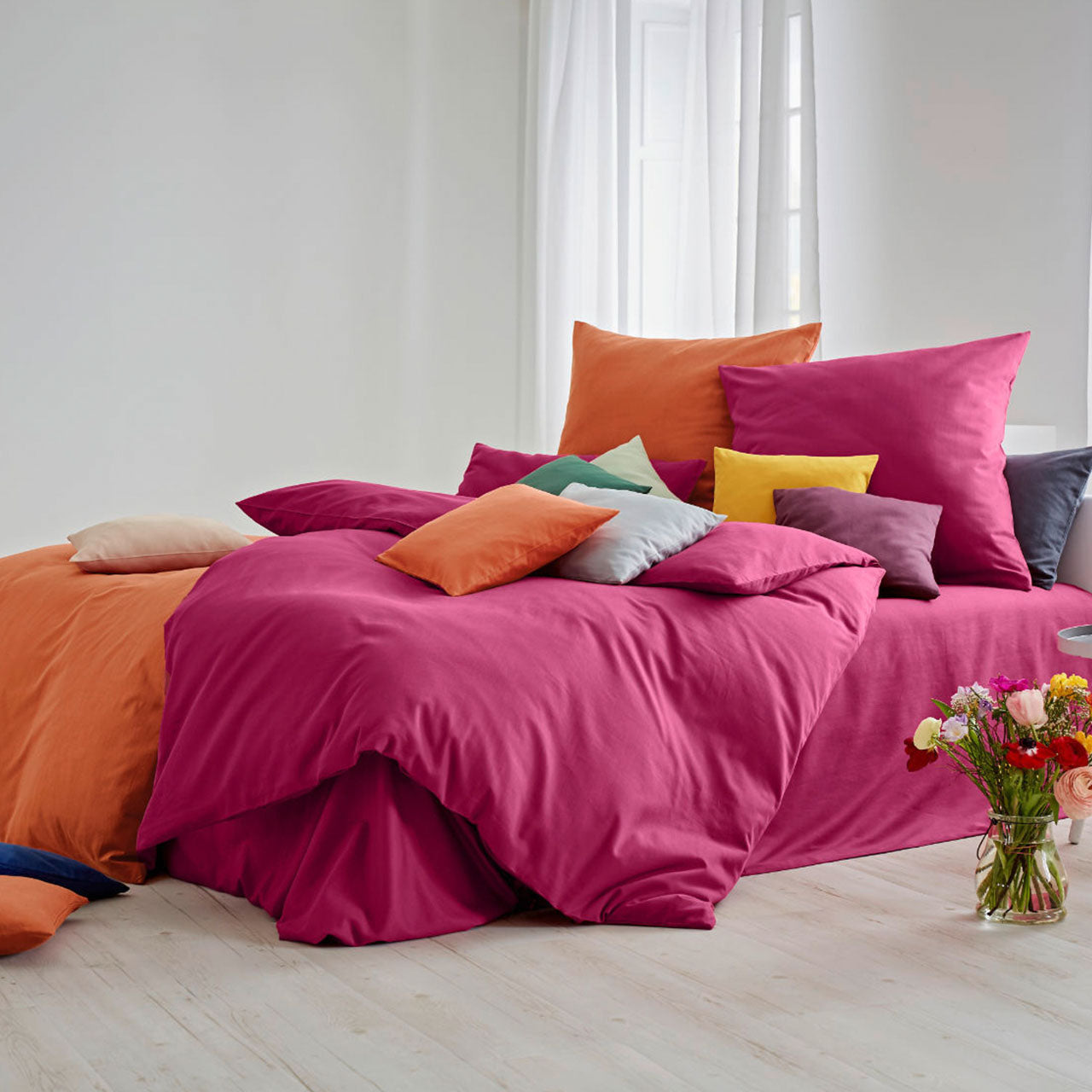 Cotonea Classic Bettwäsche Set aus Bio Baumwoll Satin