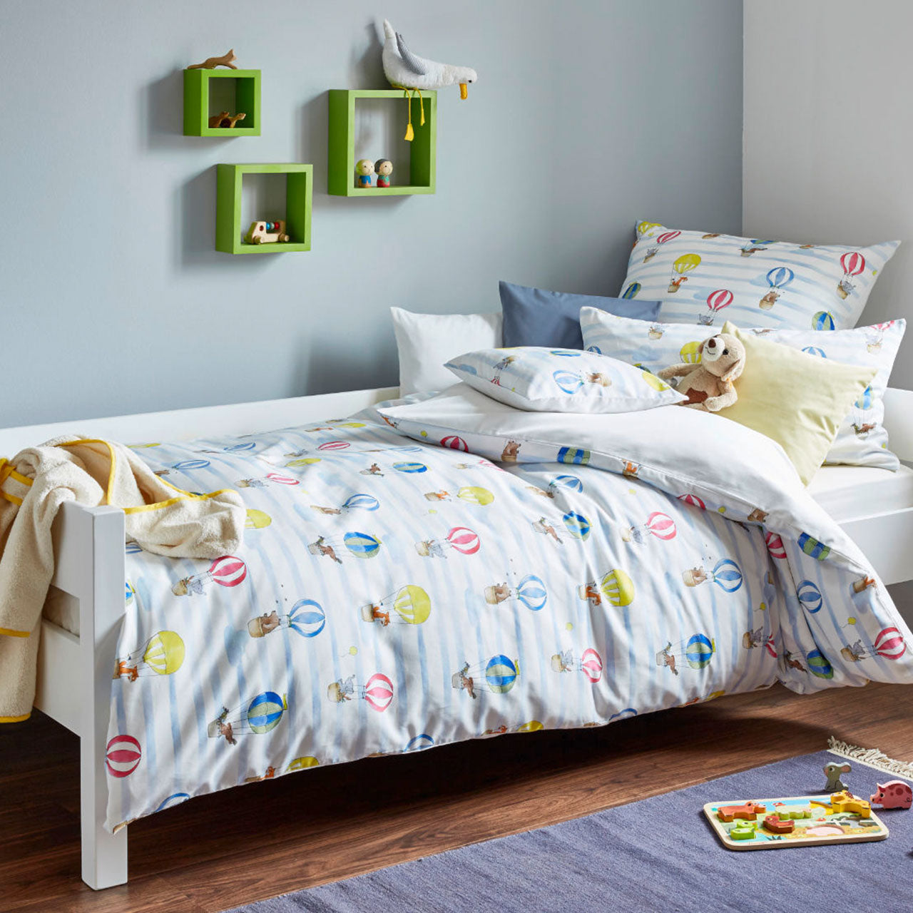 Cotonea Ballone Kinderbettwäsche Set aus Bio Baumwoll Satin