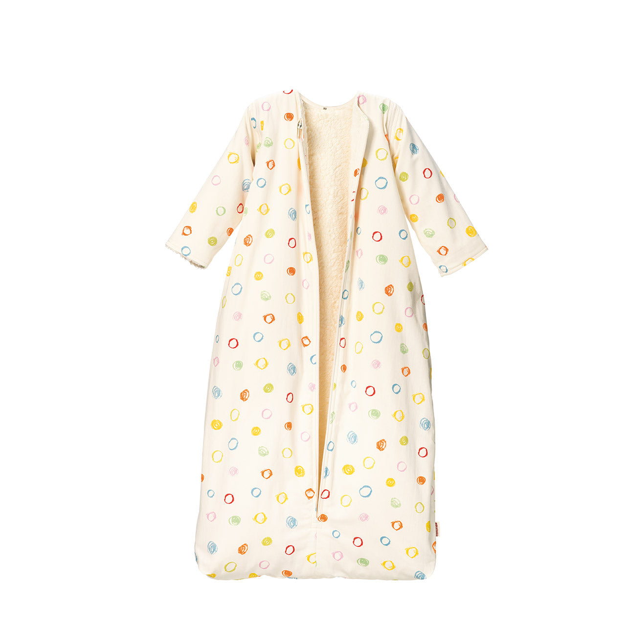 Cotonea Baby Langarm-Winterschlafsack aus Bio Baumwolle Satin & Teddy-Plüsch