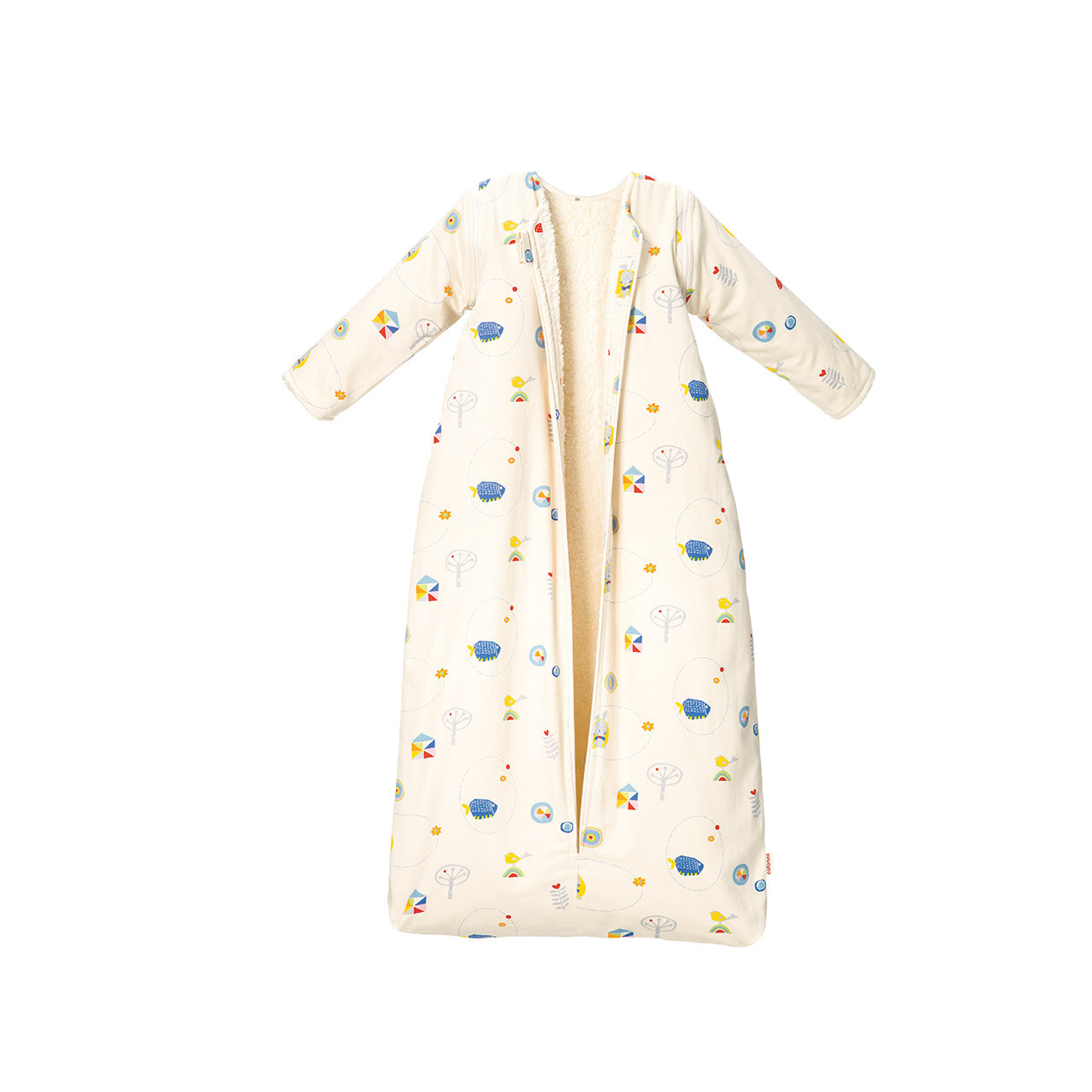 Cotonea Baby Langarm-Winterschlafsack aus Bio Baumwolle Satin & Teddy-Plüsch