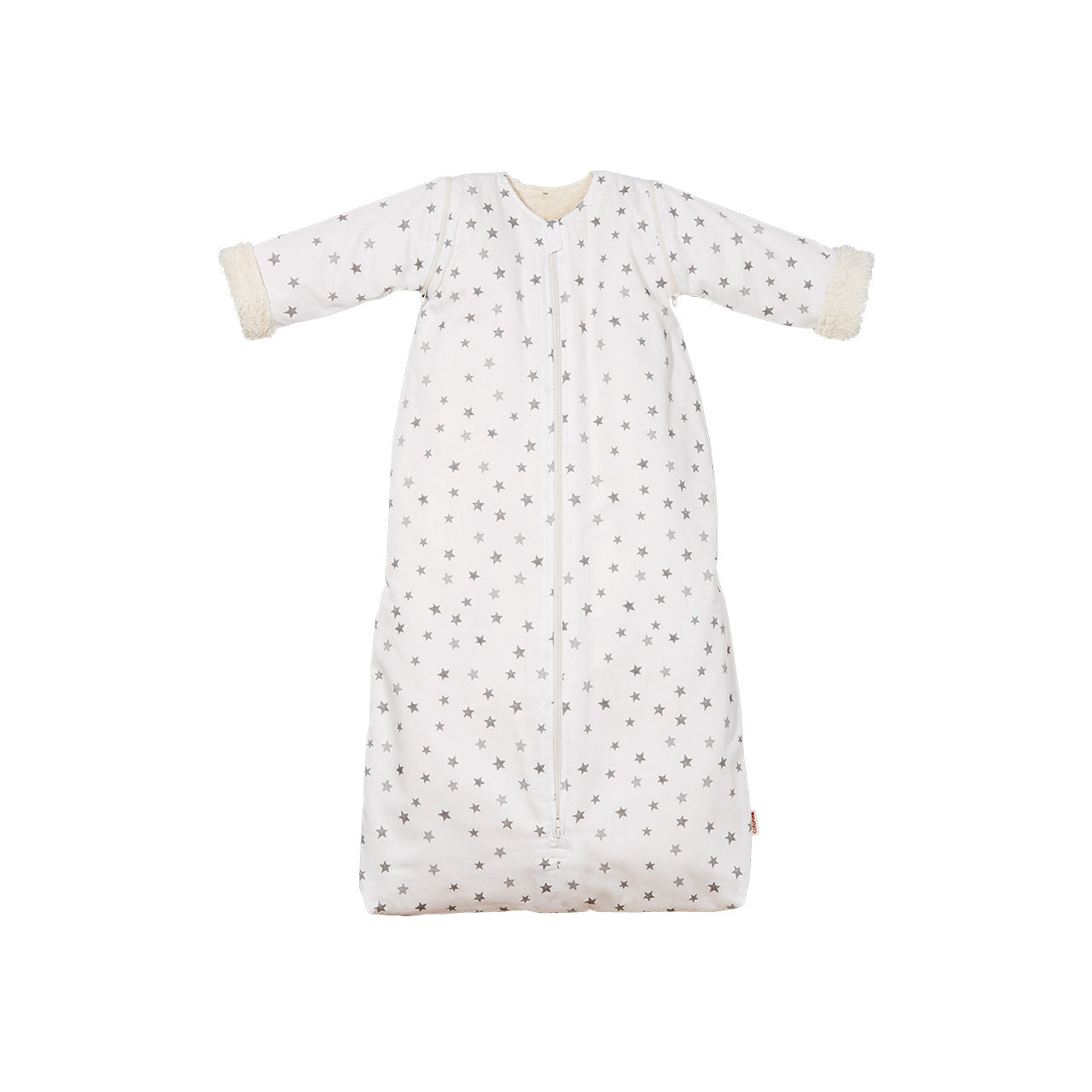 Cotonea Baby Langarm-Winterschlafsack aus Bio Baumwolle Satin & Teddy-Plüsch