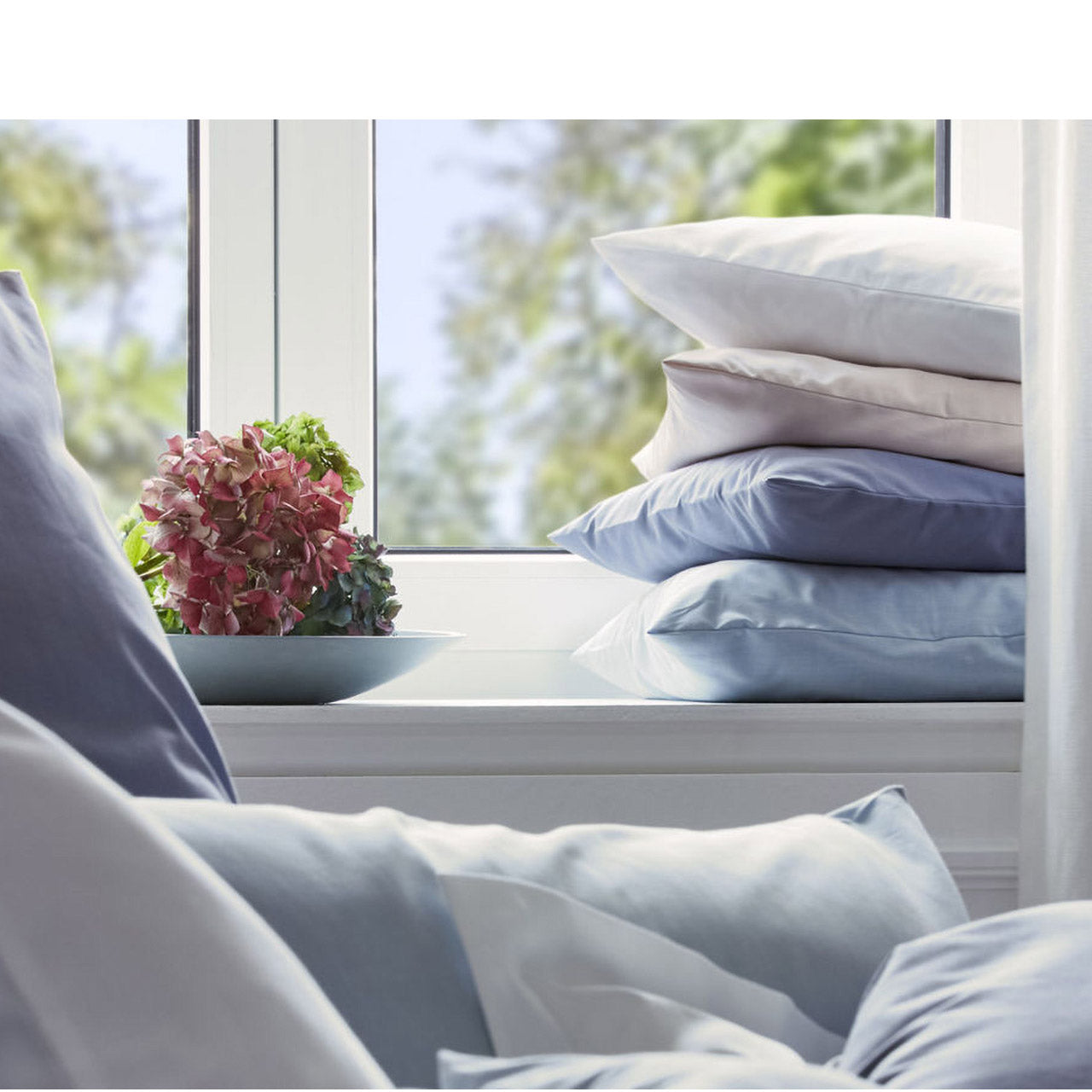 Cotonea Kissenbezug Chambray Nuance aus Bio Baumwolle