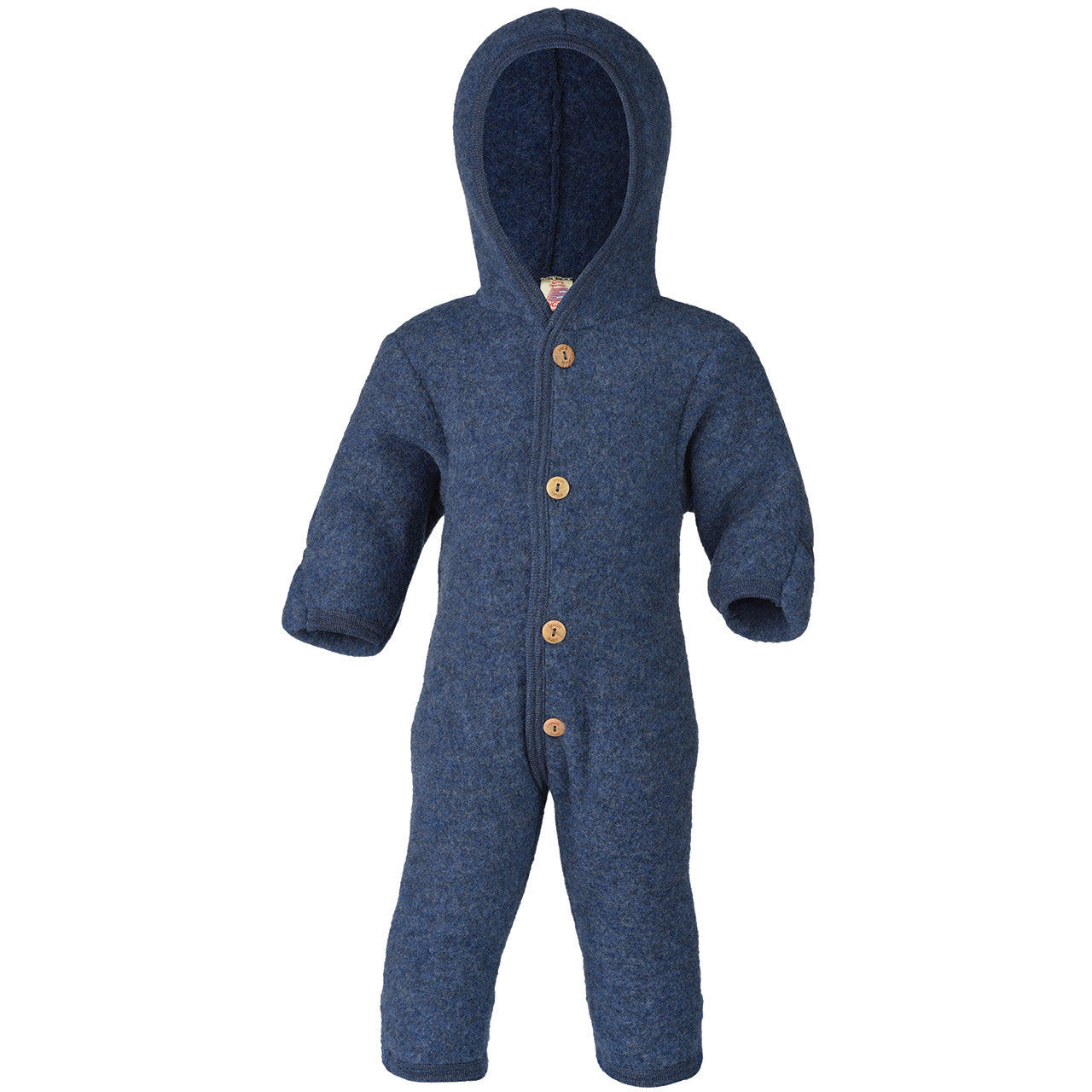 Engel Baby Overall mit Kapuze und Knöpfen aus Schurwolle / Fleece