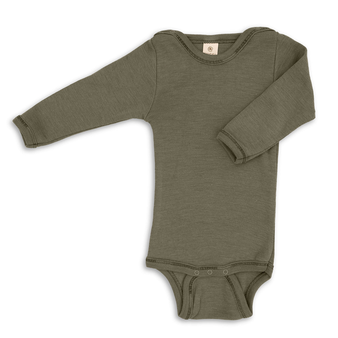 Engel Baby Langarm-Body mit Druckverschluss aus Wolle / Seide