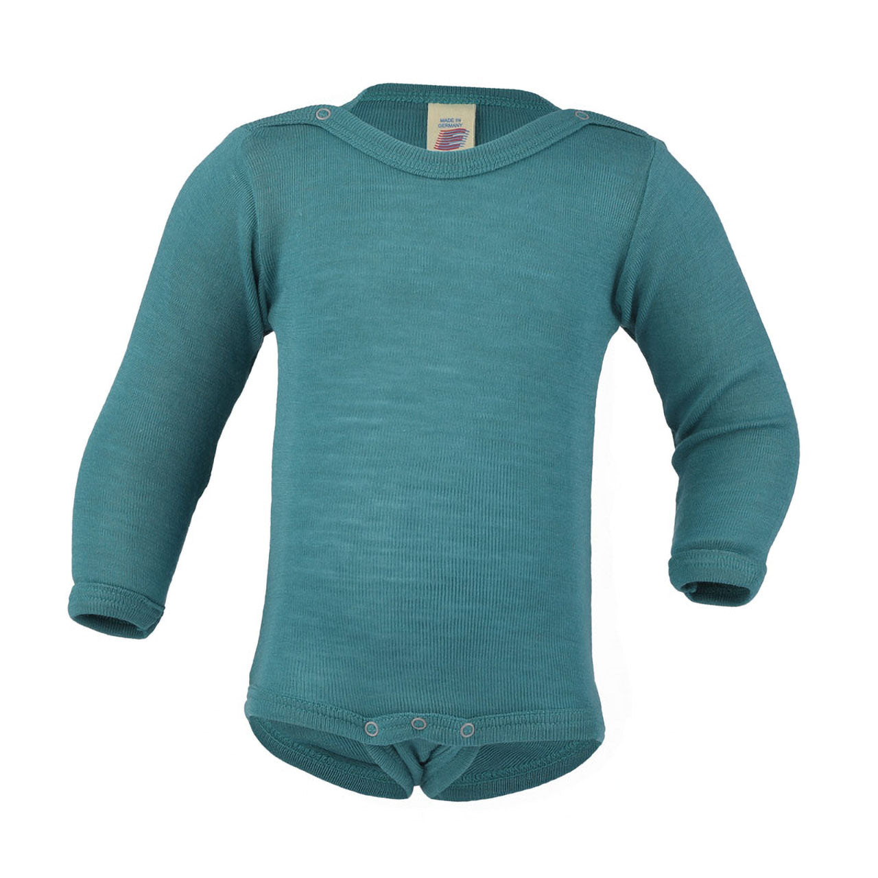 Engel Baby Langarm-Body mit Druckverschluss aus Wolle / Seide