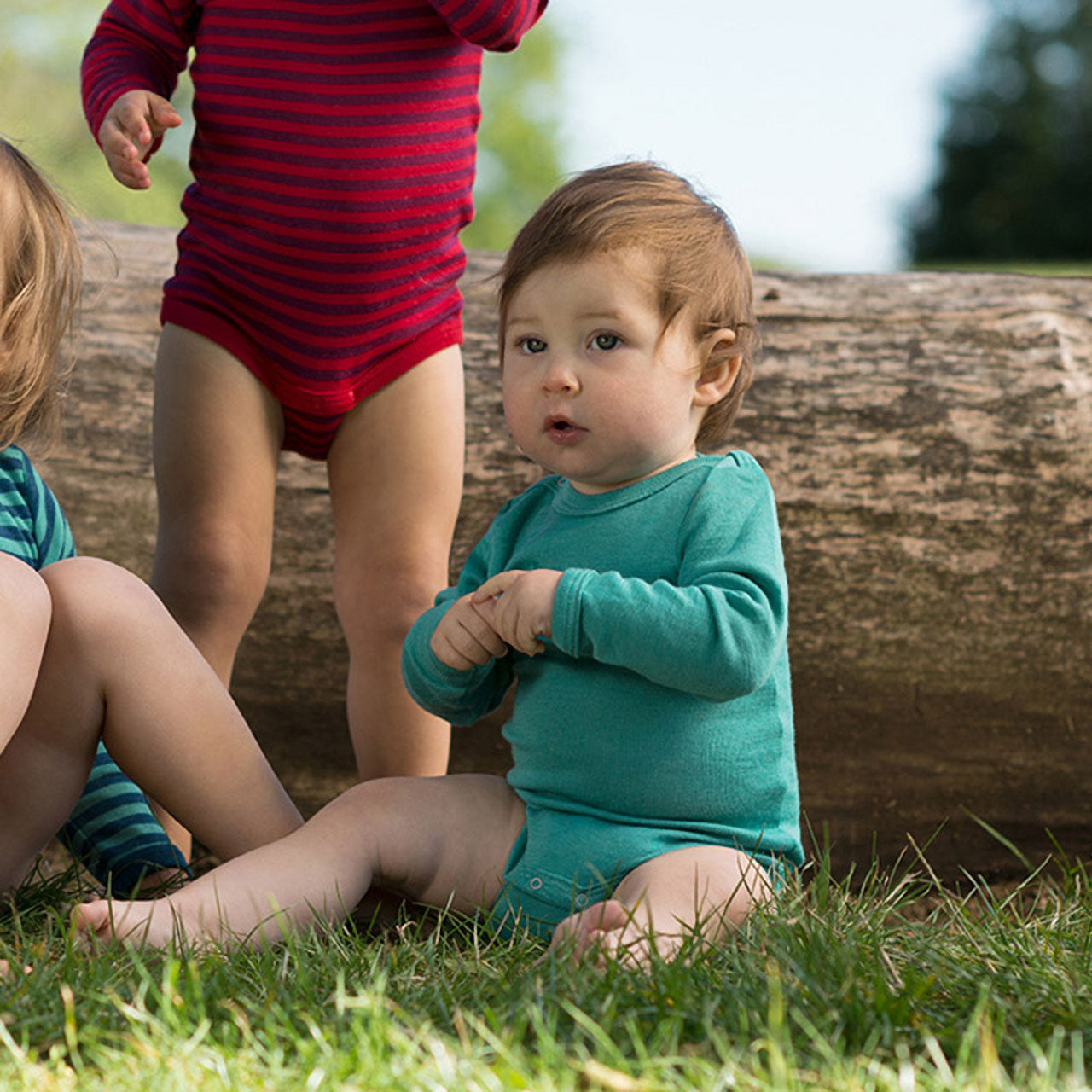 Engel Baby Langarm-Body mit Druckverschluss aus Wolle / Seide