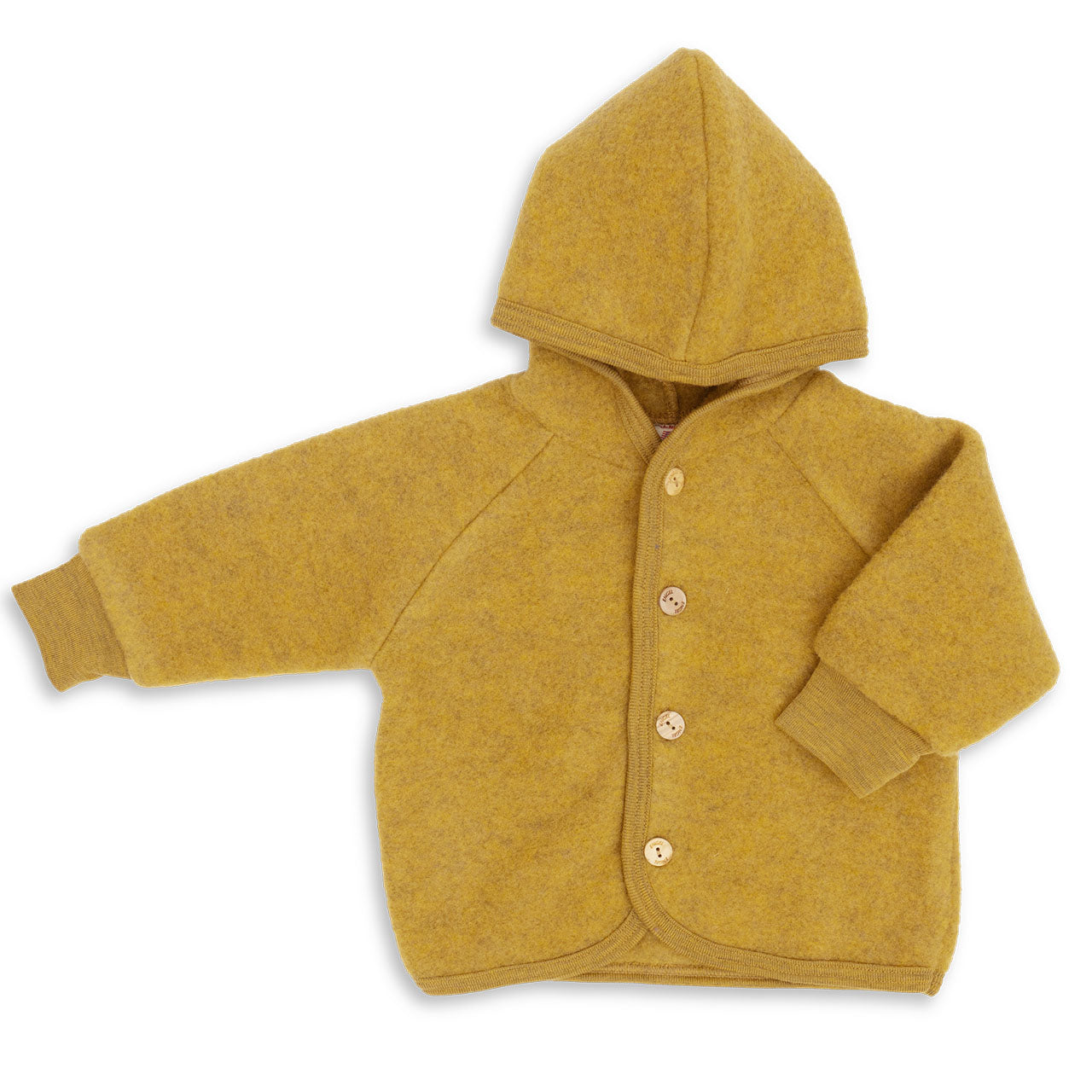 Engel Baby Jacke mit Kapuze und Knöpfen aus Schurwolle / Fleece