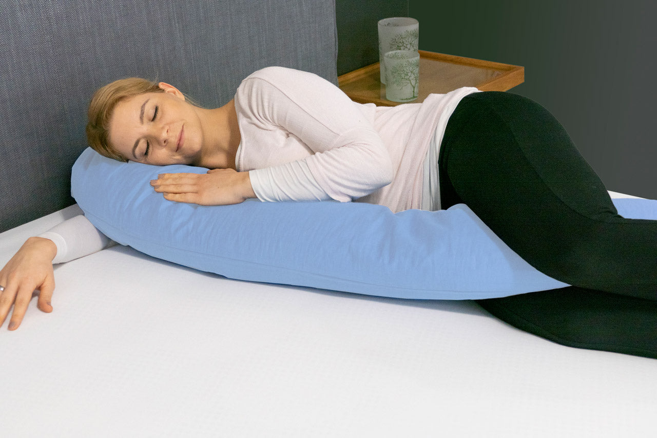 Speltex Kissenbezug für Seitenschläferkissen aus Bio Baumwolle, Renforcé, 150 x 35 cm